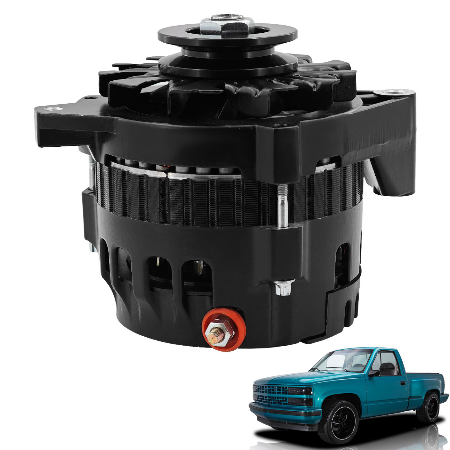 Alternator 12V 220 Amp V-Belt Pulley For GM 1985-1993 2.5L 2.8L 3.0L 4.8L 5.0L 5.7L 6.2L 6.5L 7.4L