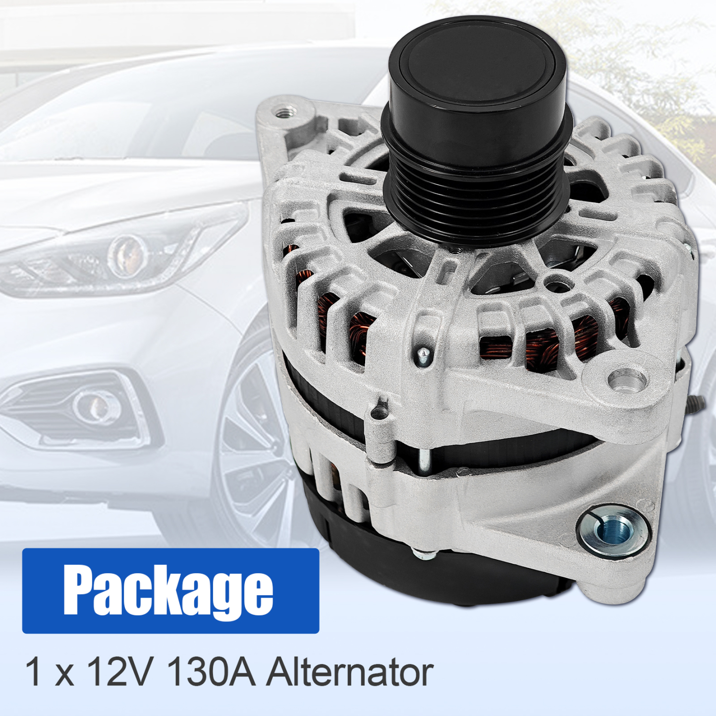 Alternator Replacement for Hyundai Accent L4 1.6L 2018-2019 - Kia Soul Rio Seltos L4 1.6L 2017-2021 130A 12V