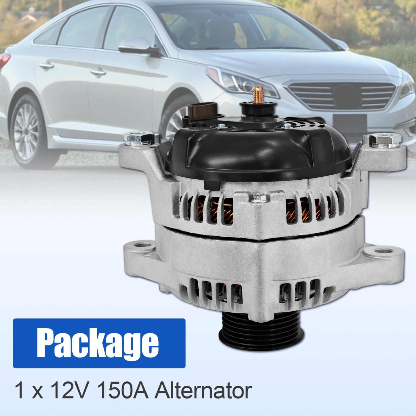 Alternator 12V 150A Replacement for Hyundai Sonata/Santa Fe/Santa Fe Sport 2.0L 2.4L 2015-2019