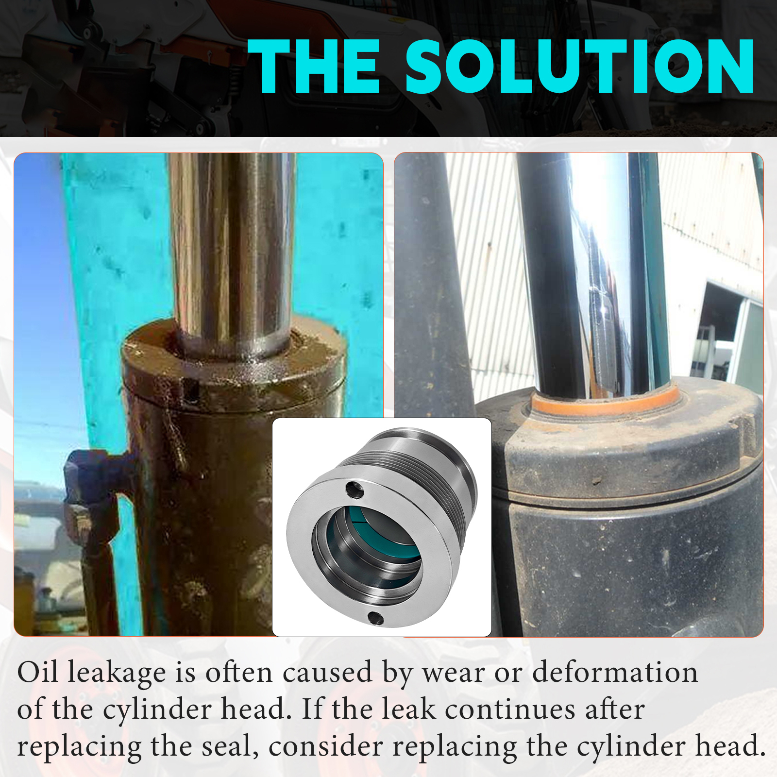 6539236 Hydraulic Lift Cylinder Head fit for Bobcat 1213 220 320 322 323 324 331 334 430 753 763 773 7753 825 843 853 E14 E16 E17 E19 E20 S150 S160 S510 S550 T180 T550