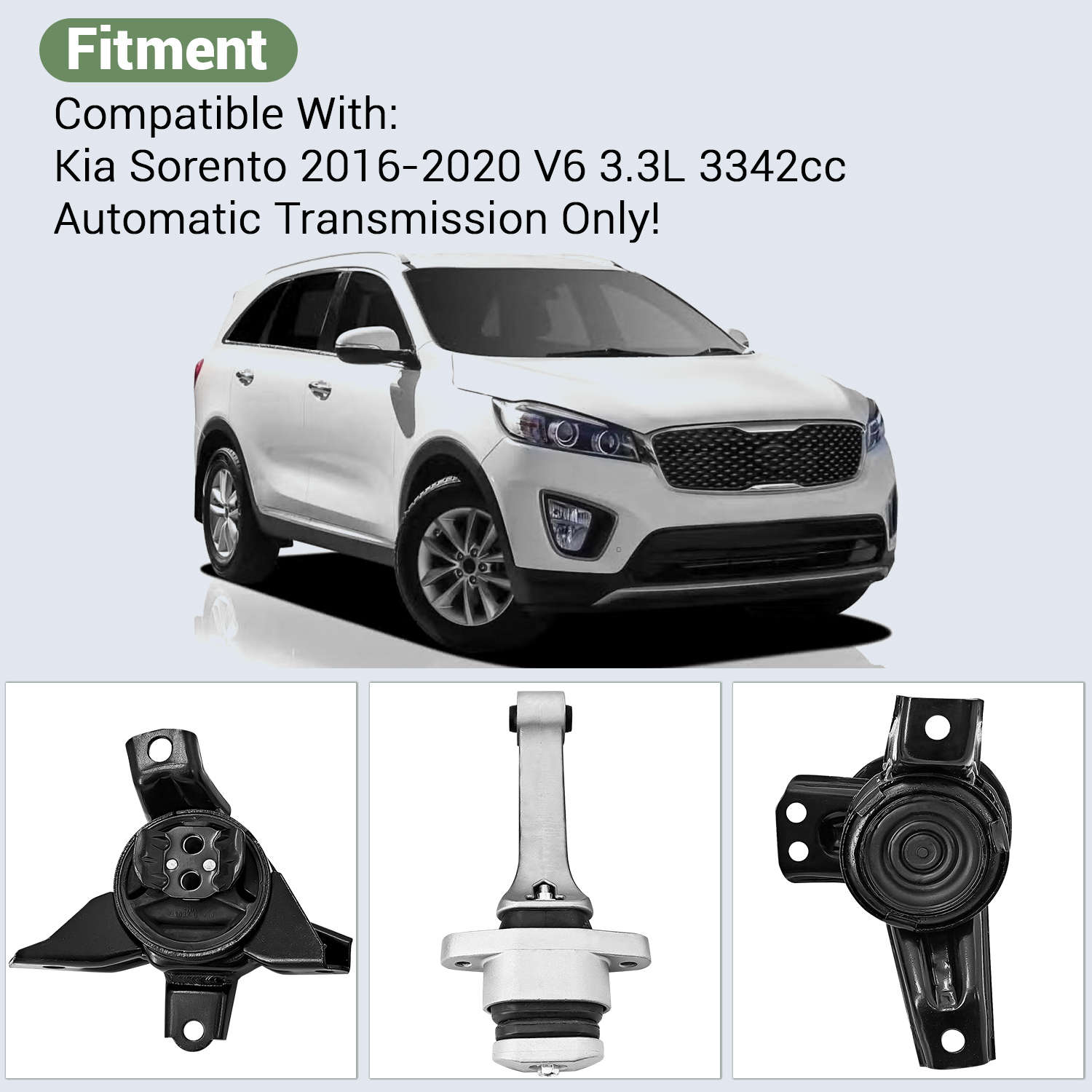 Engine Motor & Transmission Mount Set For Kia Sorento 3.3L at Only-FWD 2016-2020