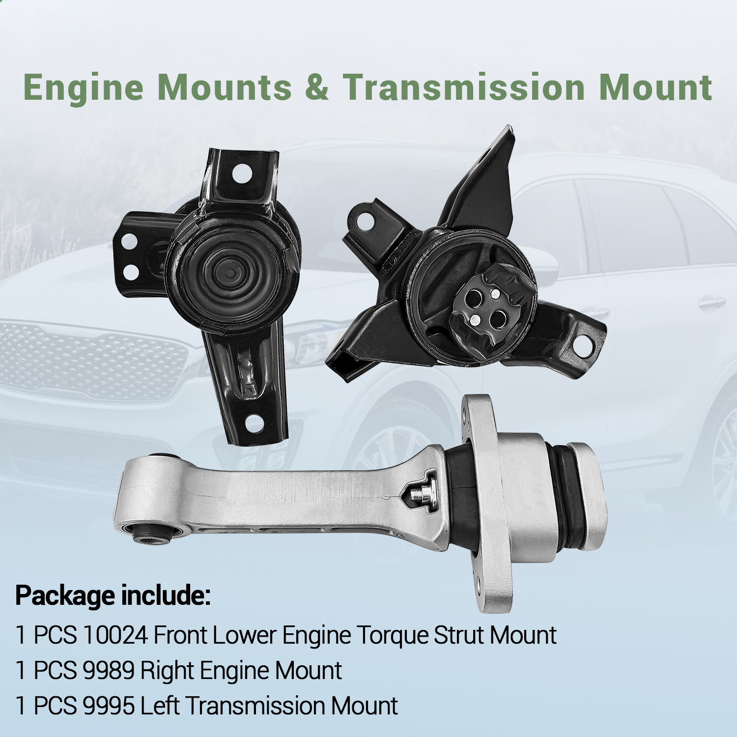 Engine Motor & Transmission Mount Set For Kia Sorento 3.3L at Only-FWD 2016-2020