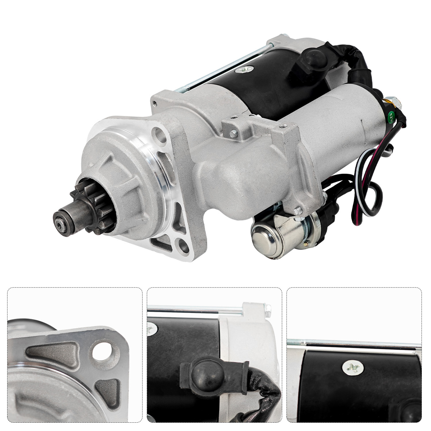 Starter Motor 12V 10T Compatible with Blue Bird Freightliner 108SD Cummins ISB 6.7 Engine