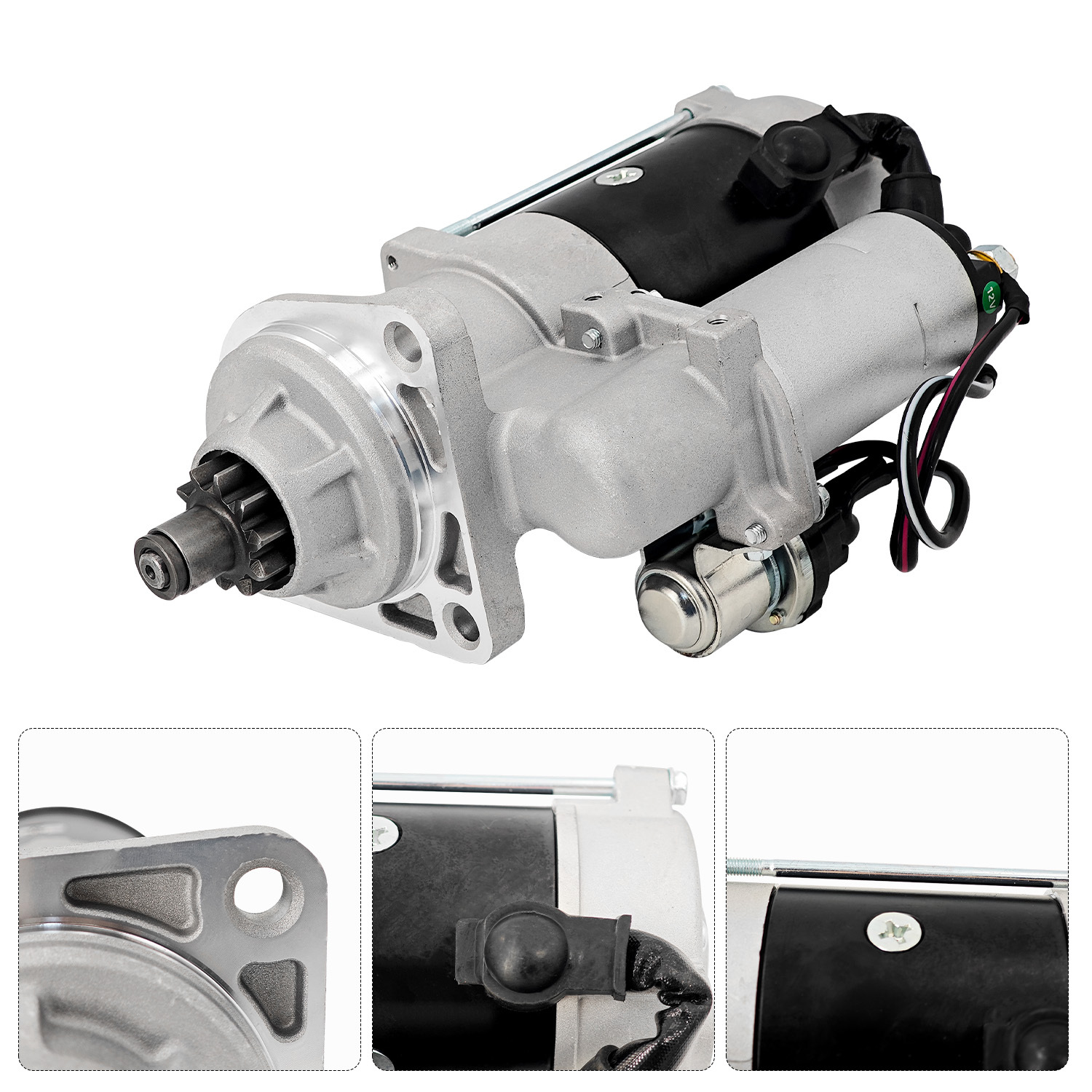 Starter Motor 12V 10T Compatible with Blue Bird Freightliner 108SD Cummins ISB 6.7 Engine
