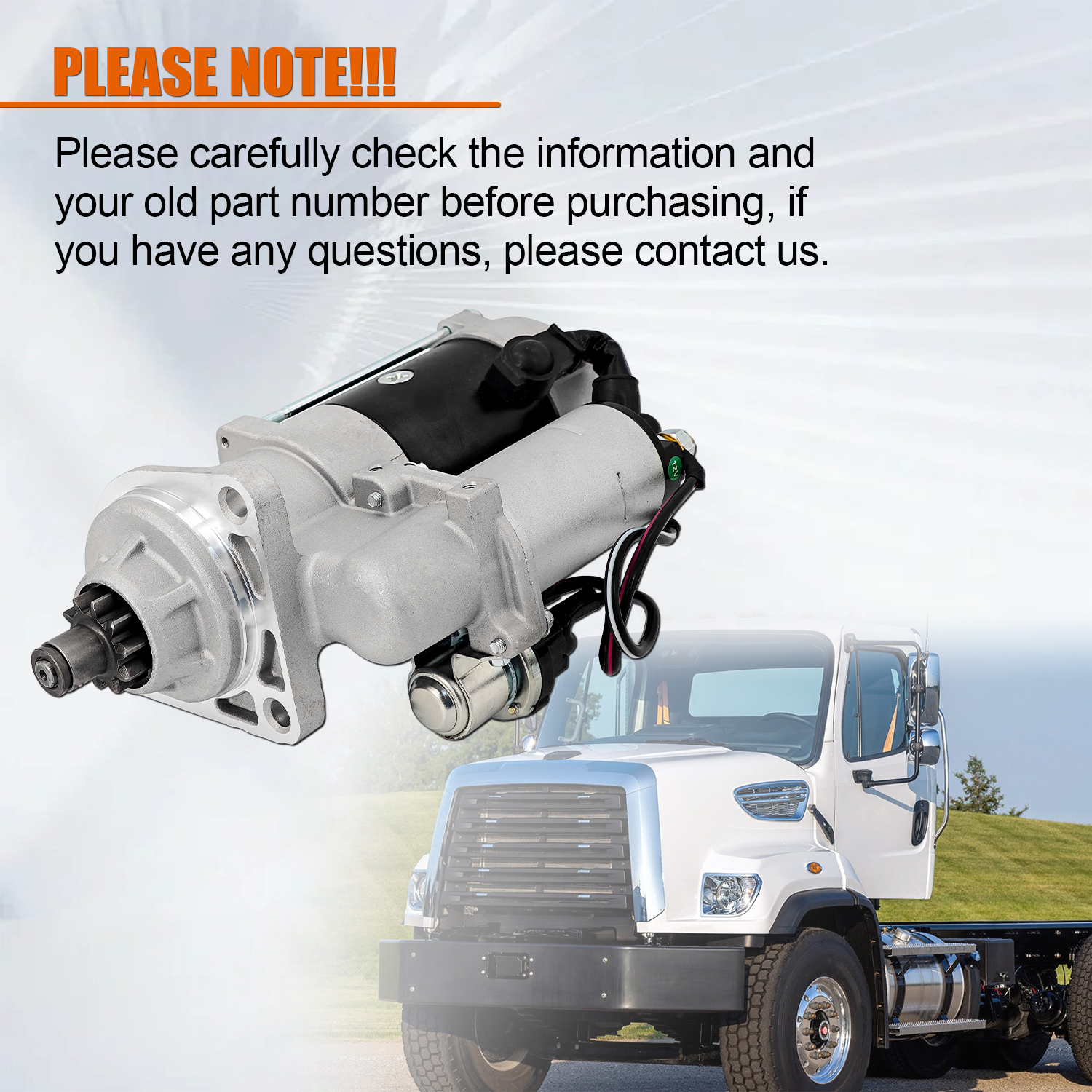 Starter Motor 12V 10T Compatible with Blue Bird Freightliner 108SD Cummins ISB 6.7 Engine