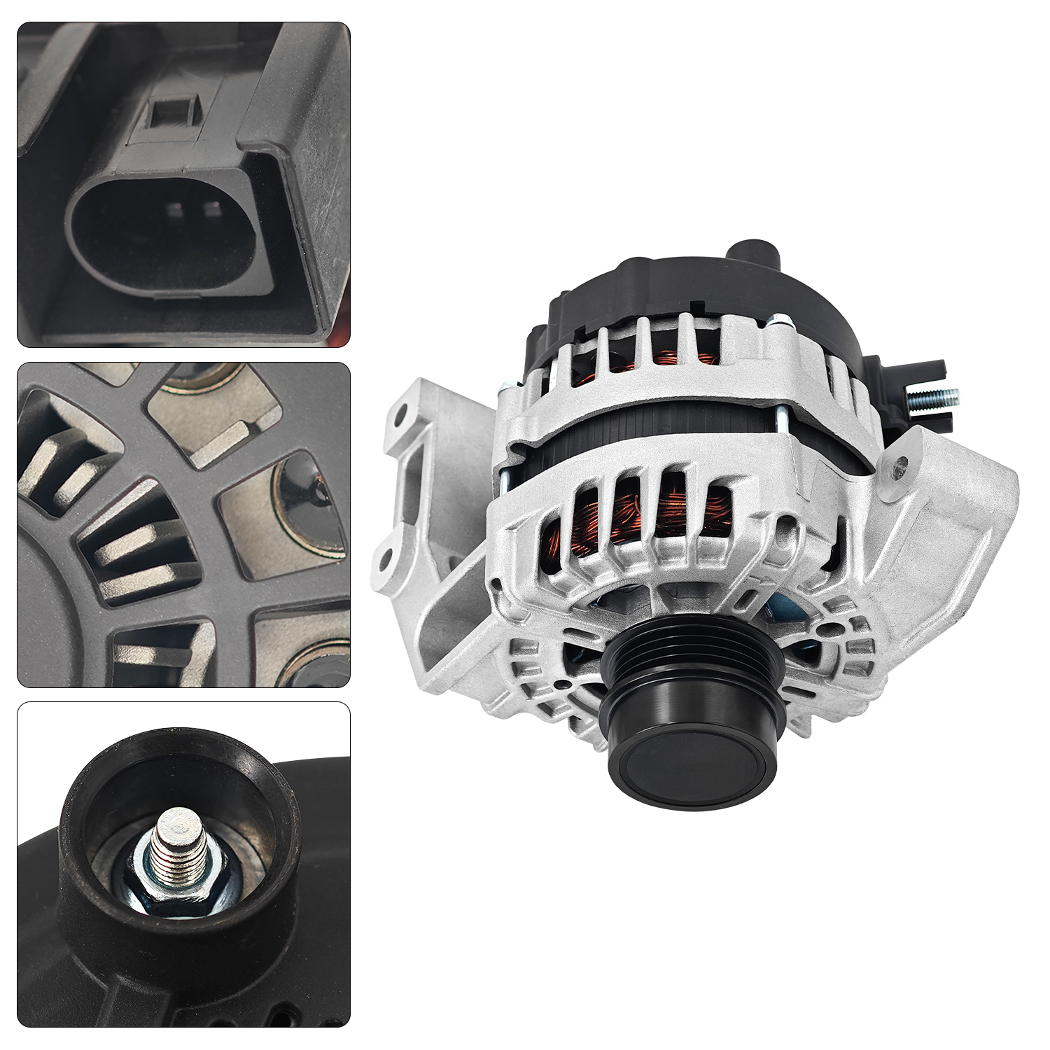 Alternator 12V 150A fit for Ford Focus 2012-2018 L4 2.0L, 4-Groove Decoupler Pulley Clockwise,