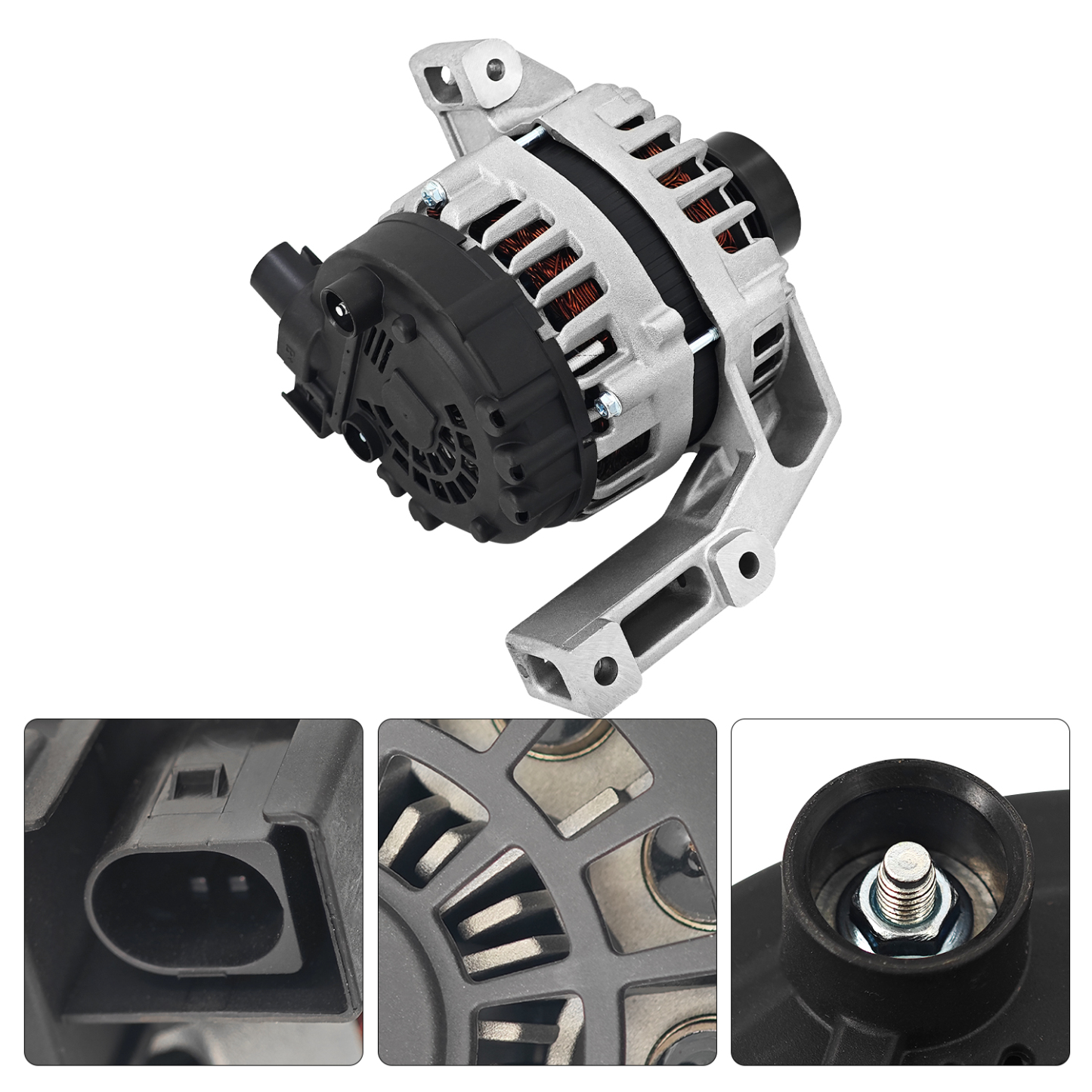 Alternator 12V 150A fit for Ford Focus 2012-2018 L4 2.0L, 4-Groove Decoupler Pulley Clockwise,