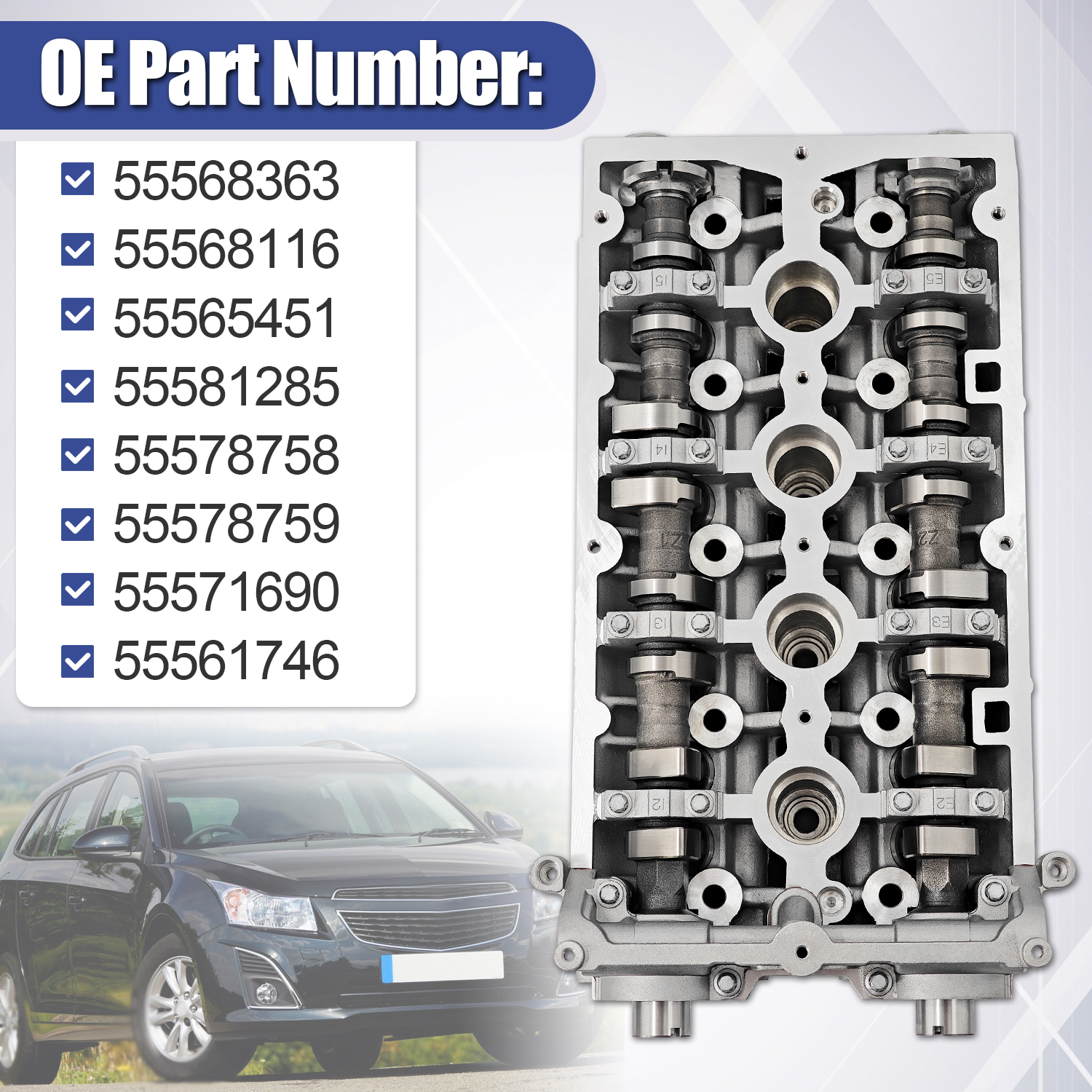 Cylinder Head Assembly Fits For 2011-2018 Chevy Cruze Sonic 1.8L l4 (base/L/LS/LT/STZ)