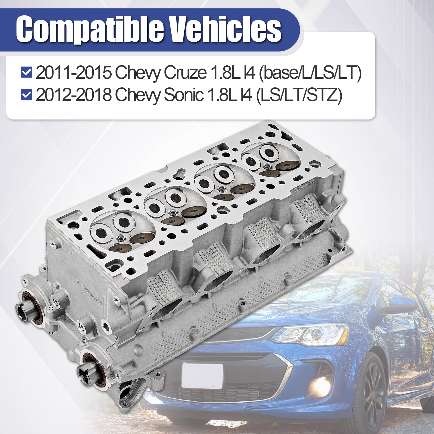 Cylinder Head Assembly Fits For 2011-2018 Chevy Cruze Sonic 1.8L l4 (base/L/LS/LT/STZ)