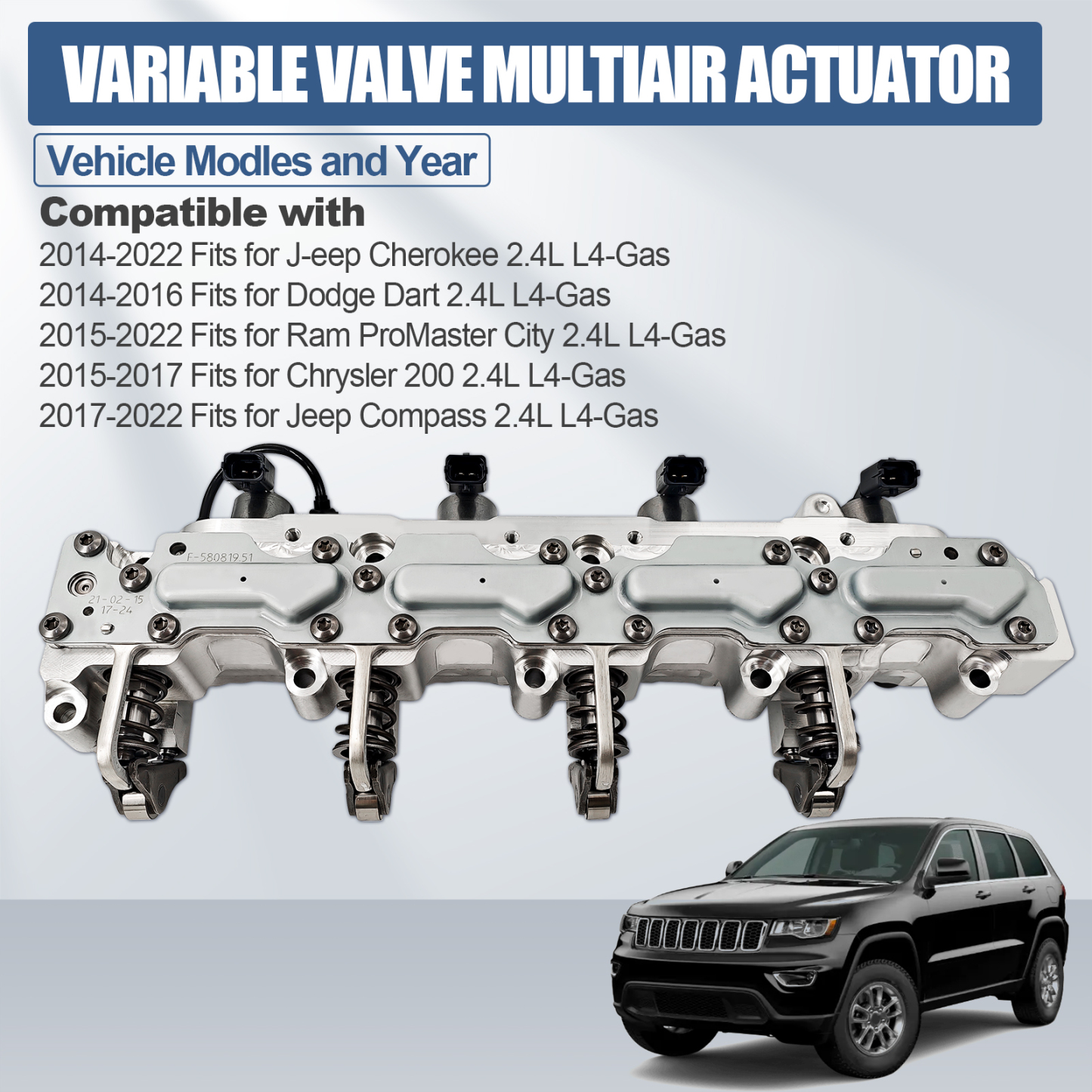 Multiair VVT Valve Actuator 2.4L fit for Jeep Cherokee Compass 2014-2023, for Chrysler 200 2015-2017, for Dodge Dart 2014-2016, for Fiat 500X 2014-2018