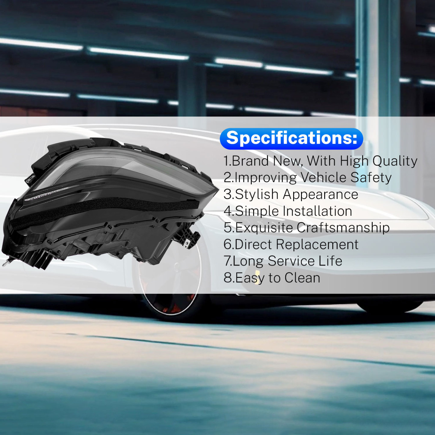 Front Left LED Headlight fit for 2024-2025 Tesla Model 3 Highland - Passenger Side 