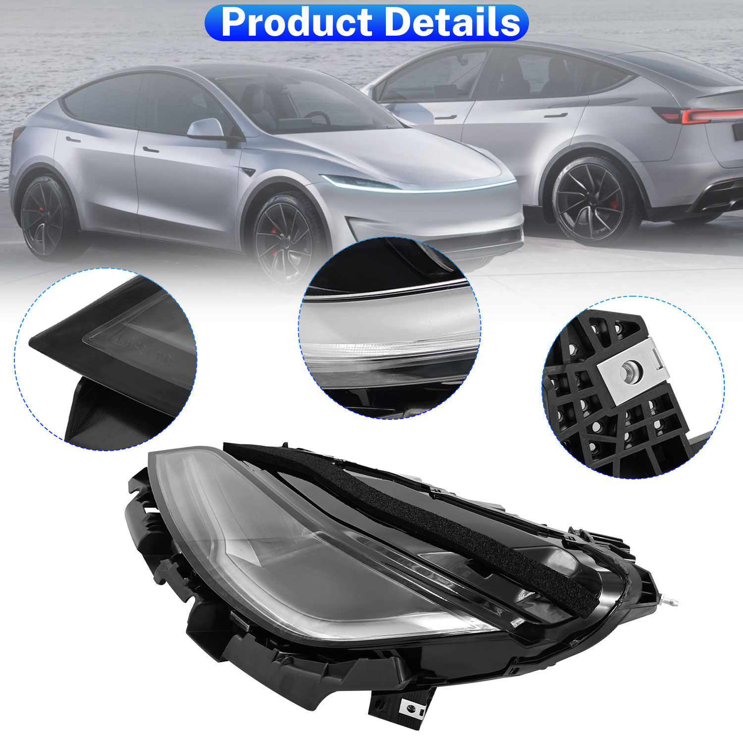 Front Left LED Headlight fit for 2024-2025 Tesla Model 3 Highland - Passenger Side 