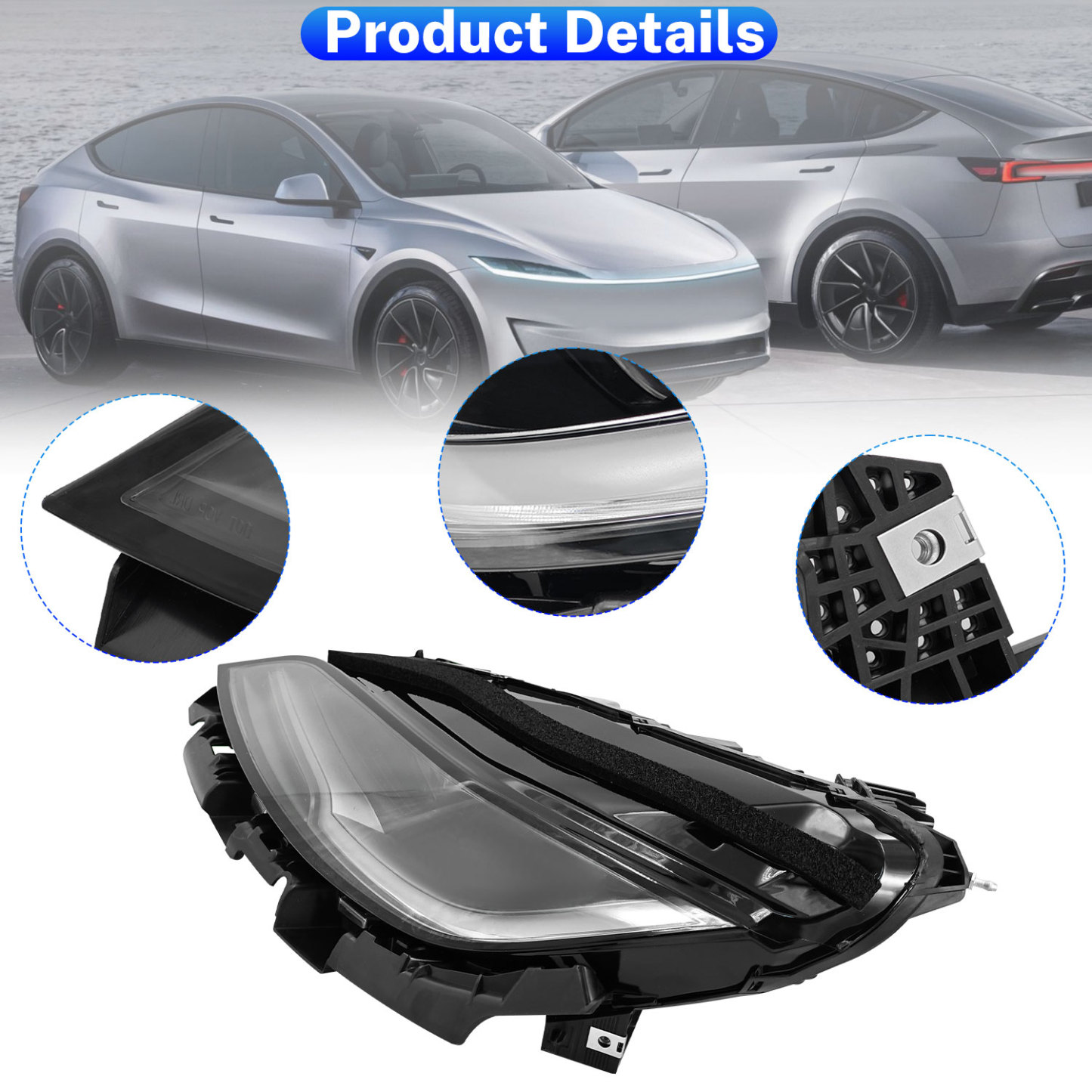 Front Left LED Headlight fit for 2024-2025 Tesla Model 3 Highland - Passenger Side 