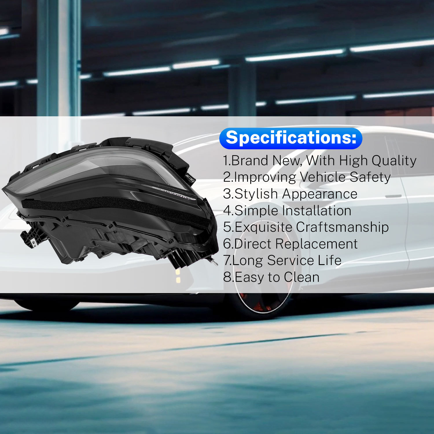 Front Right LED Headlight fit for 2024-2025 Tesla Model 3 Highland - Driver Side 