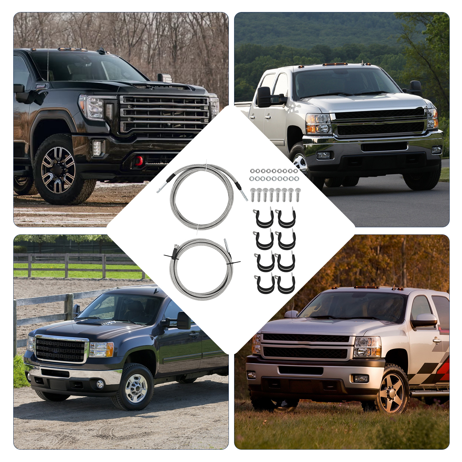 Fuel Line Kit Compatible with 2004-2010 Chevy Silverado GMC Sierra 2500 3500 HD Crew Cab 6.0L 8.1L