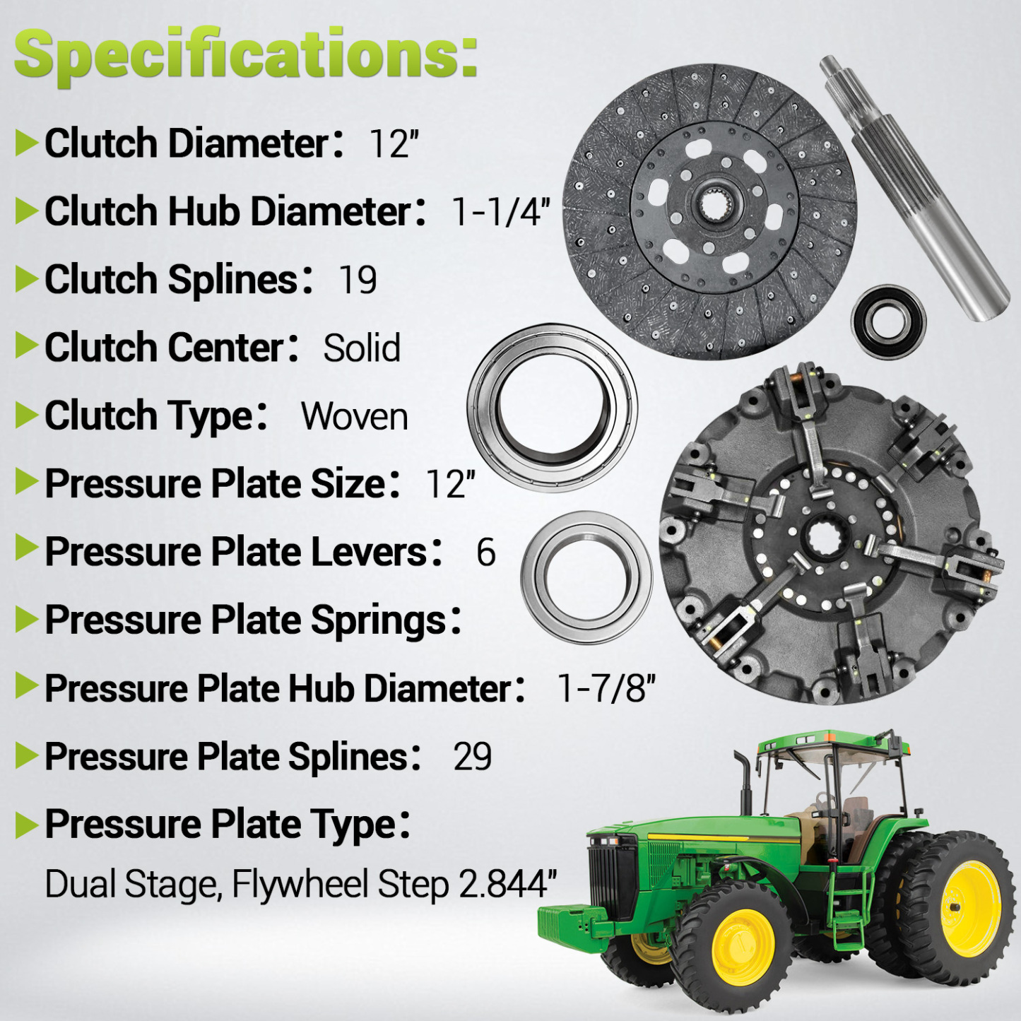 Clutch Kit Compatible with John Deere 4000 4010 4020 Replace RE210169