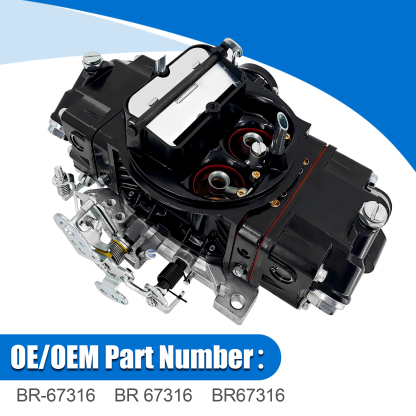 BR-67316 600 CFM 4-Barrel Carburetor – Fits Holley 4150, Mechanical Secondary, Electric Choke, Red/Black Finish