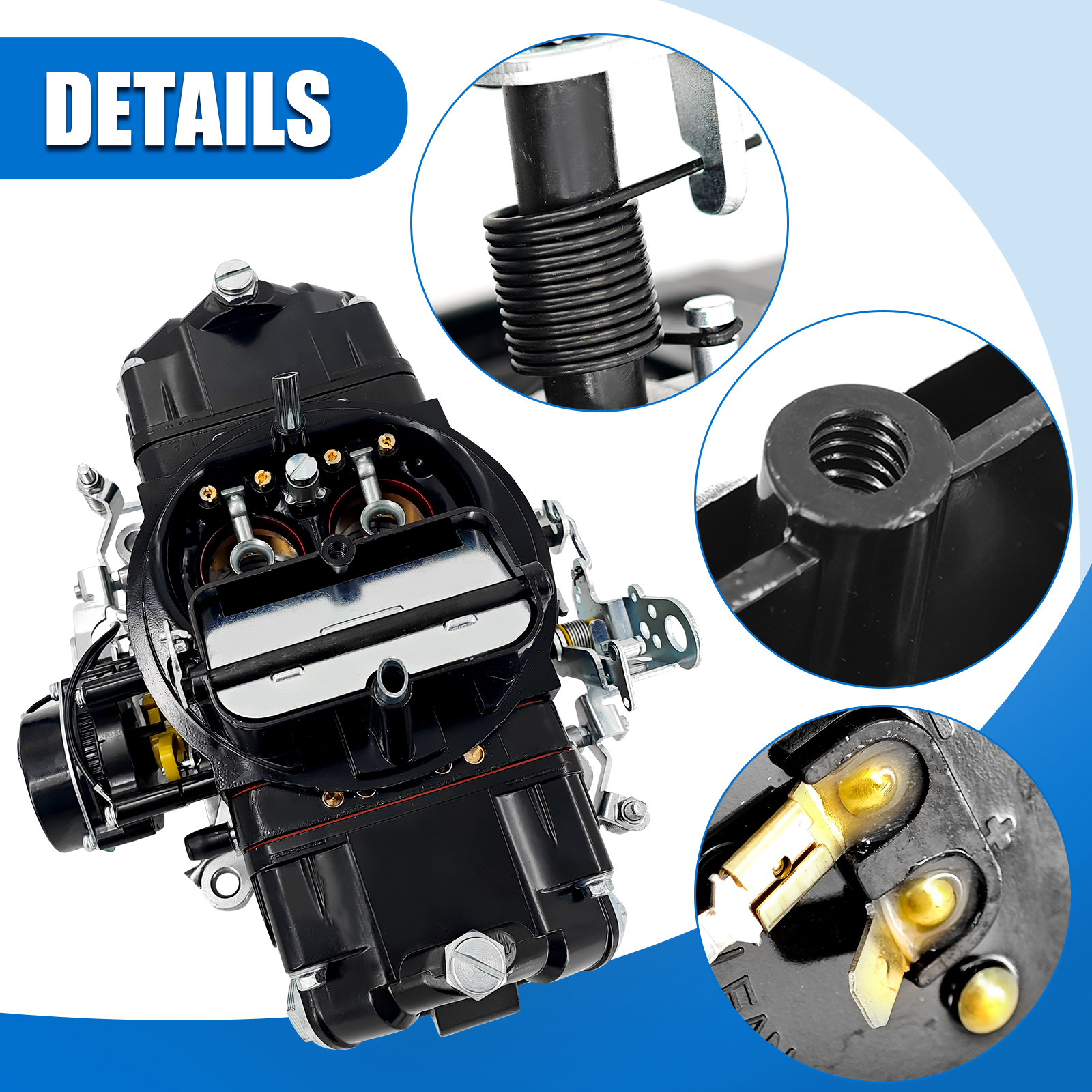 BR-67316 600 CFM 4-Barrel Carburetor – Fits Holley 4150, Mechanical Secondary, Electric Choke, Red/Black Finish