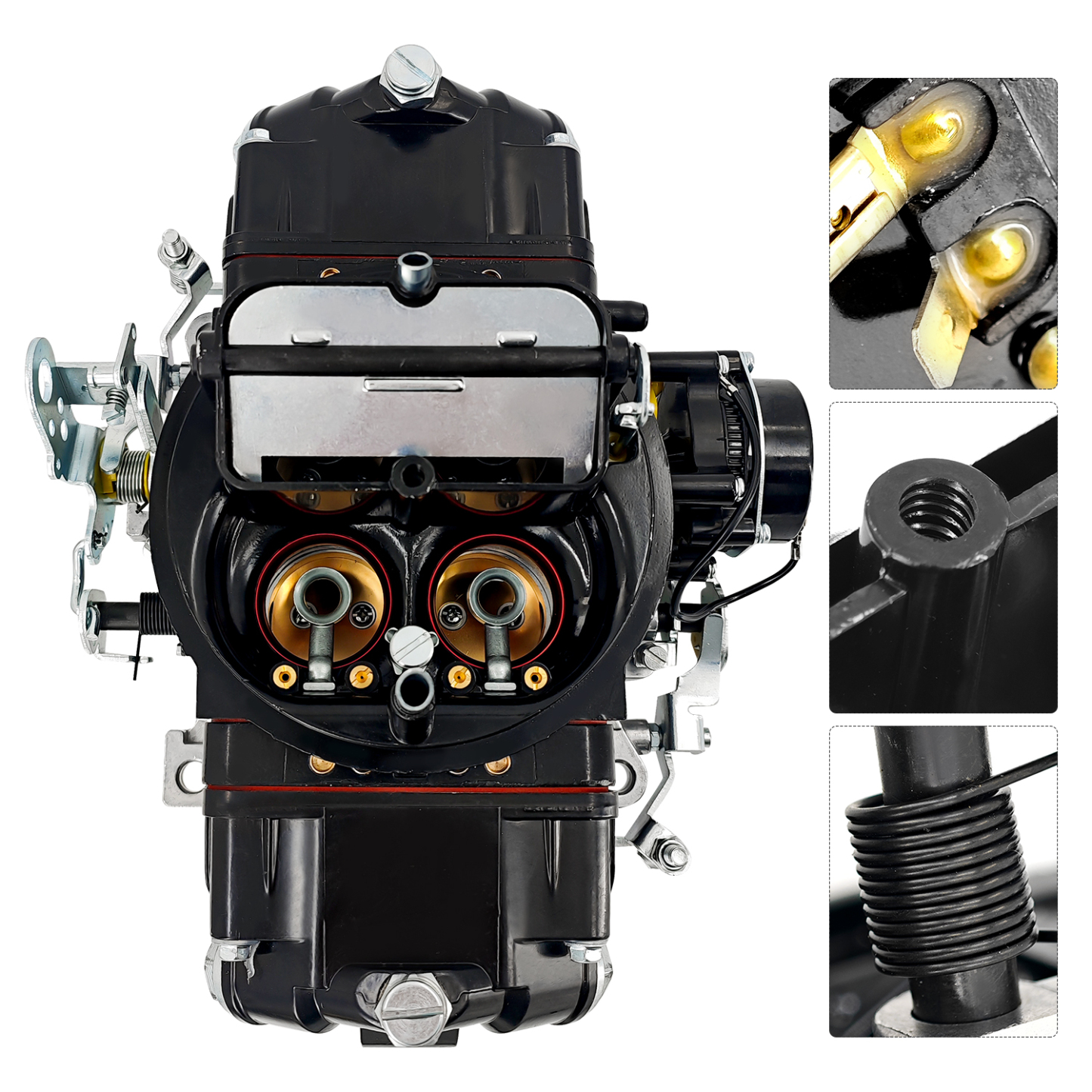 BR-67316 600 CFM 4-Barrel Carburetor – Fits Holley 4150, Mechanical Secondary, Electric Choke, Red/Black Finish