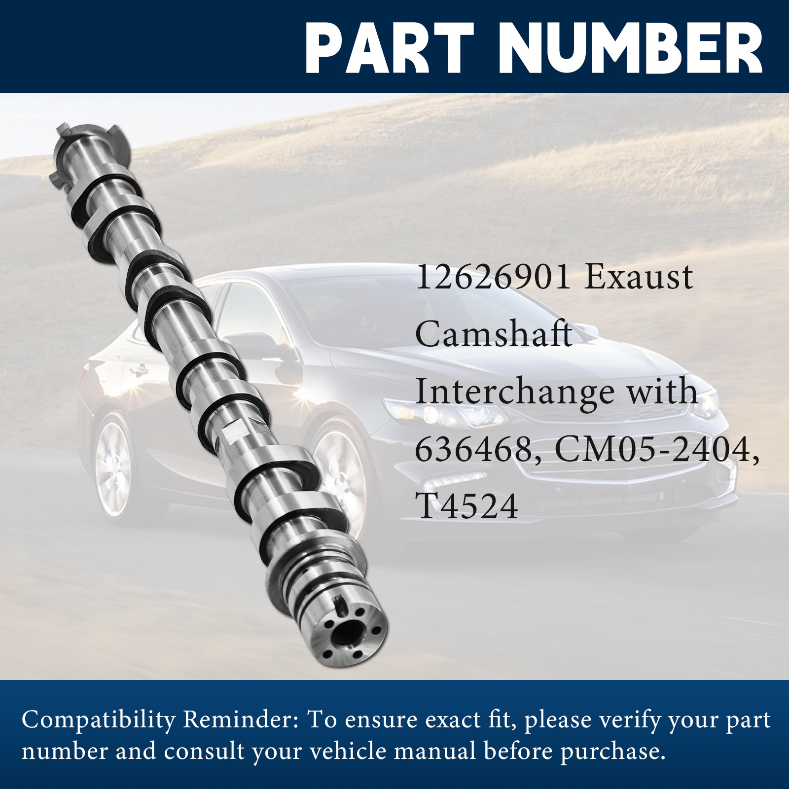 Exhaust Camshaft 2.0T LTG, Exhaust Camshaft New Fits for Cadillac ATS CTS CT6, for Chevrolet Camaro Equinox Malibu and Buick Envision