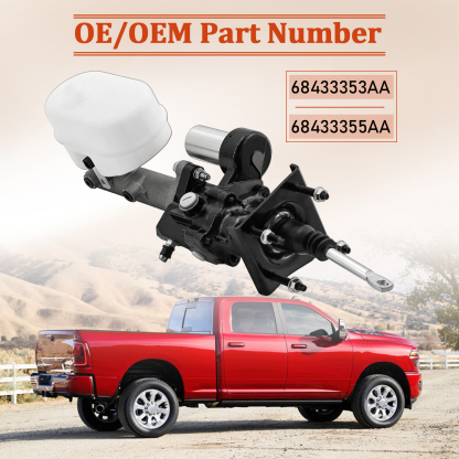 Power Brake Booster Hydro Booster w/Brake Fluid Reservoir for Dodge Ram 2500 3500 6.4L 6.7L 2019-2025
