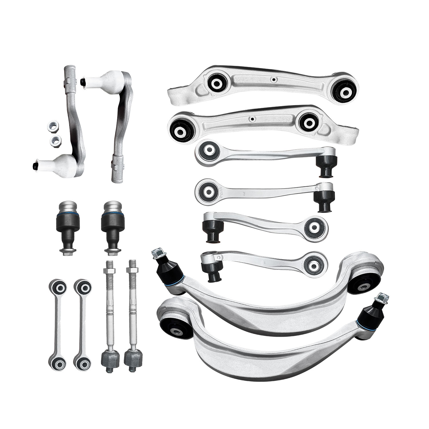 16Pcs Front Upper Lower Control Arms Kit for Audi A8 Quattro 2011-2016 w/Ball Joint Suspension Kit