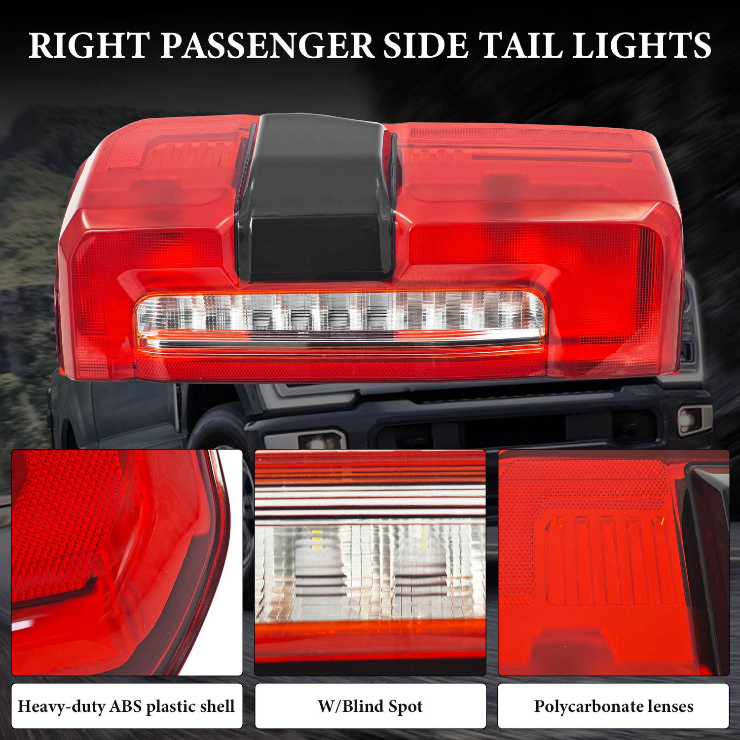 Tail light fit for Ford F250 F350 Super Duty 2023-2024 w/Blind Spot - Right Passenger Side