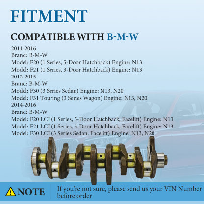 Crankshaft fit for BMW Mini Cooper S R56 N12 N13 N14 N16 N18 2016
