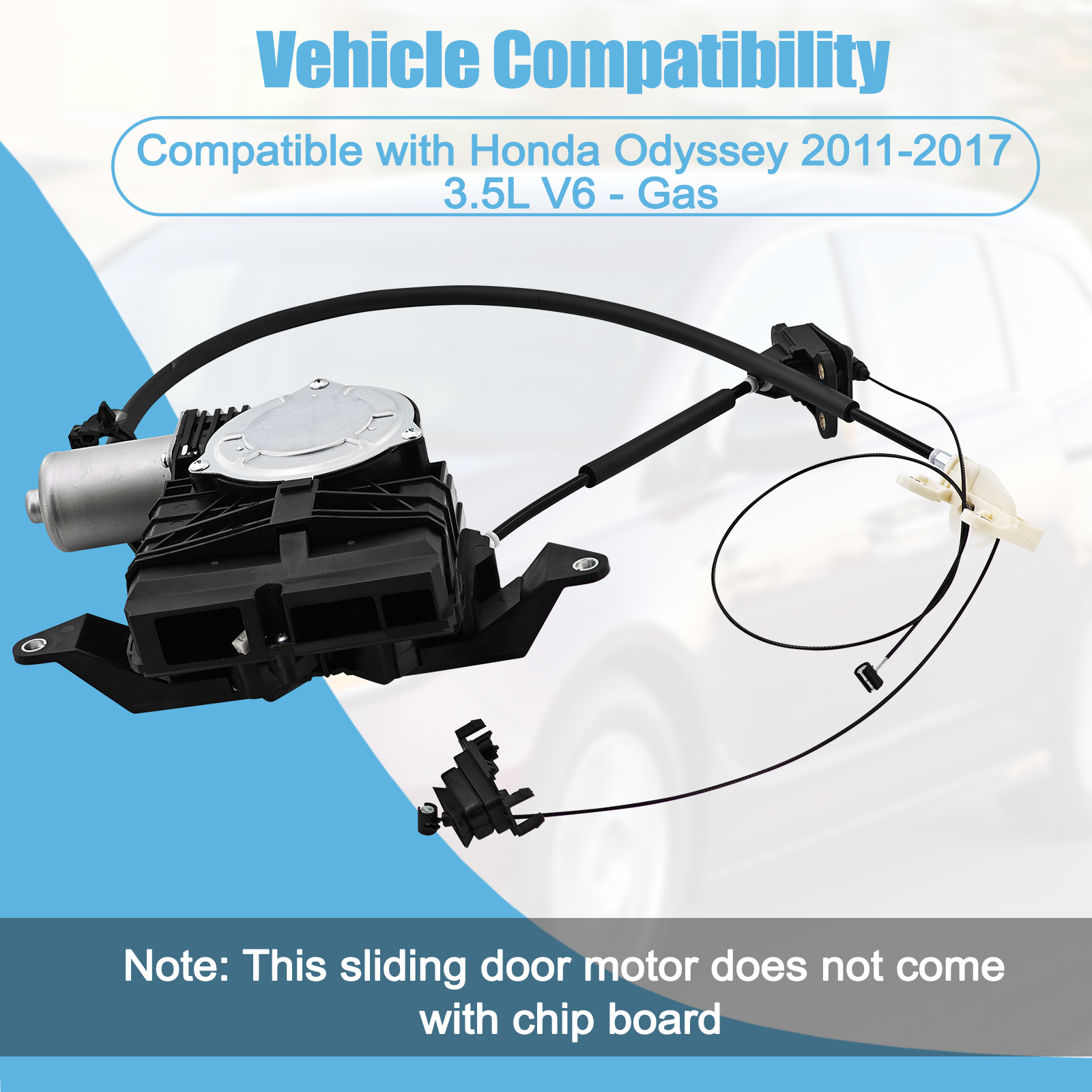 Driver Side Sliding Door Motor Assembly with Cable Compatible with Honda Odyssey 2011-2017 3.5L V6