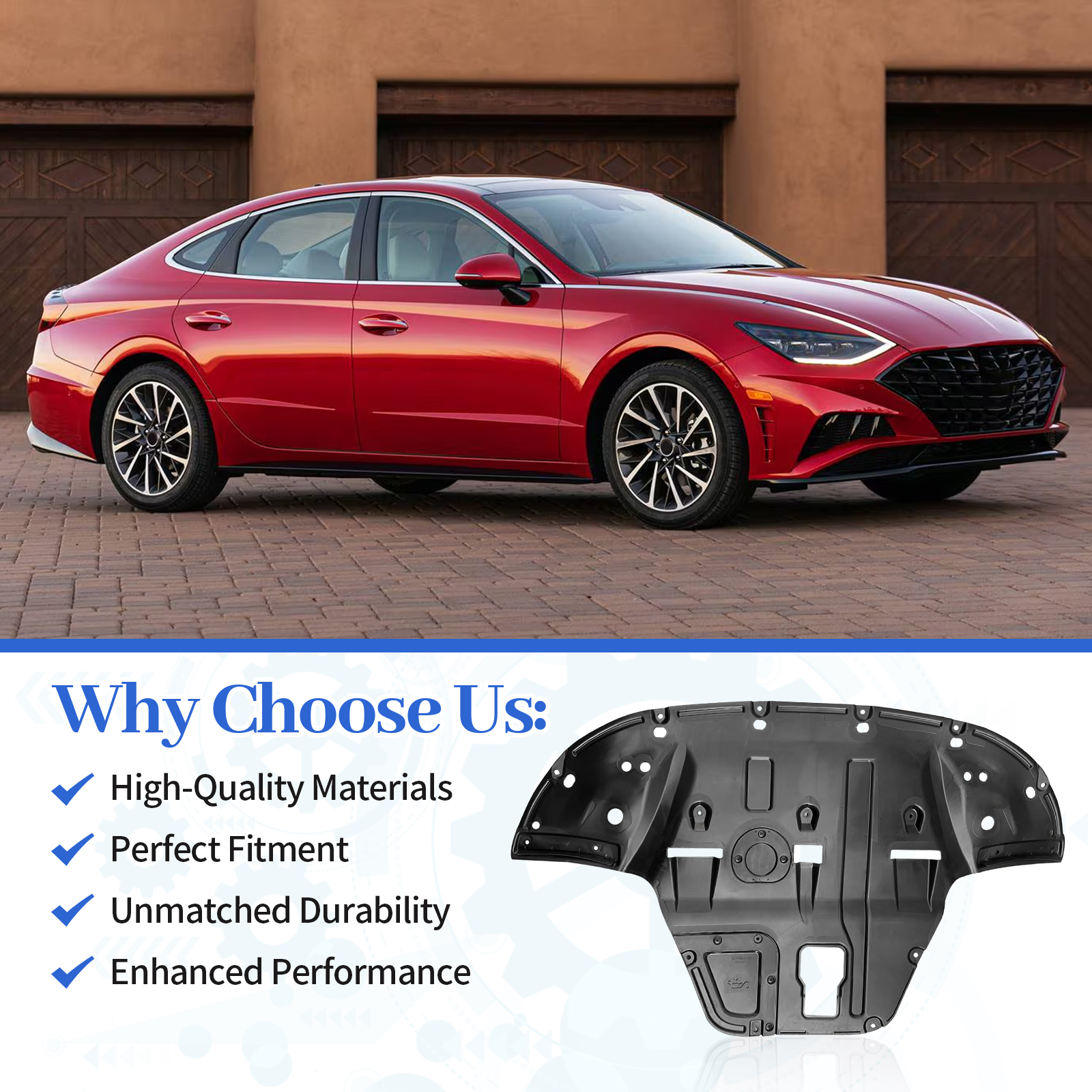 Front Engine Guard Splash Shields Fit for Hyundai Sonata 2020 2021 2022 #29110L0200 HY1228204 17157694