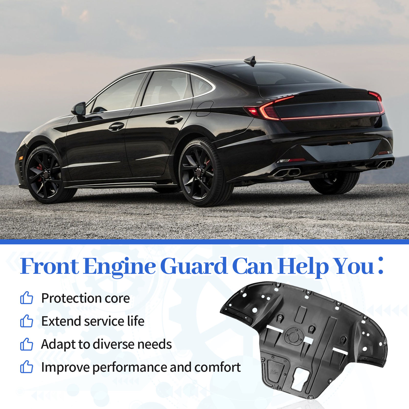 Front Engine Guard Splash Shields Fit for Hyundai Sonata 2020 2021 2022 #29110L0200 HY1228204 17157694