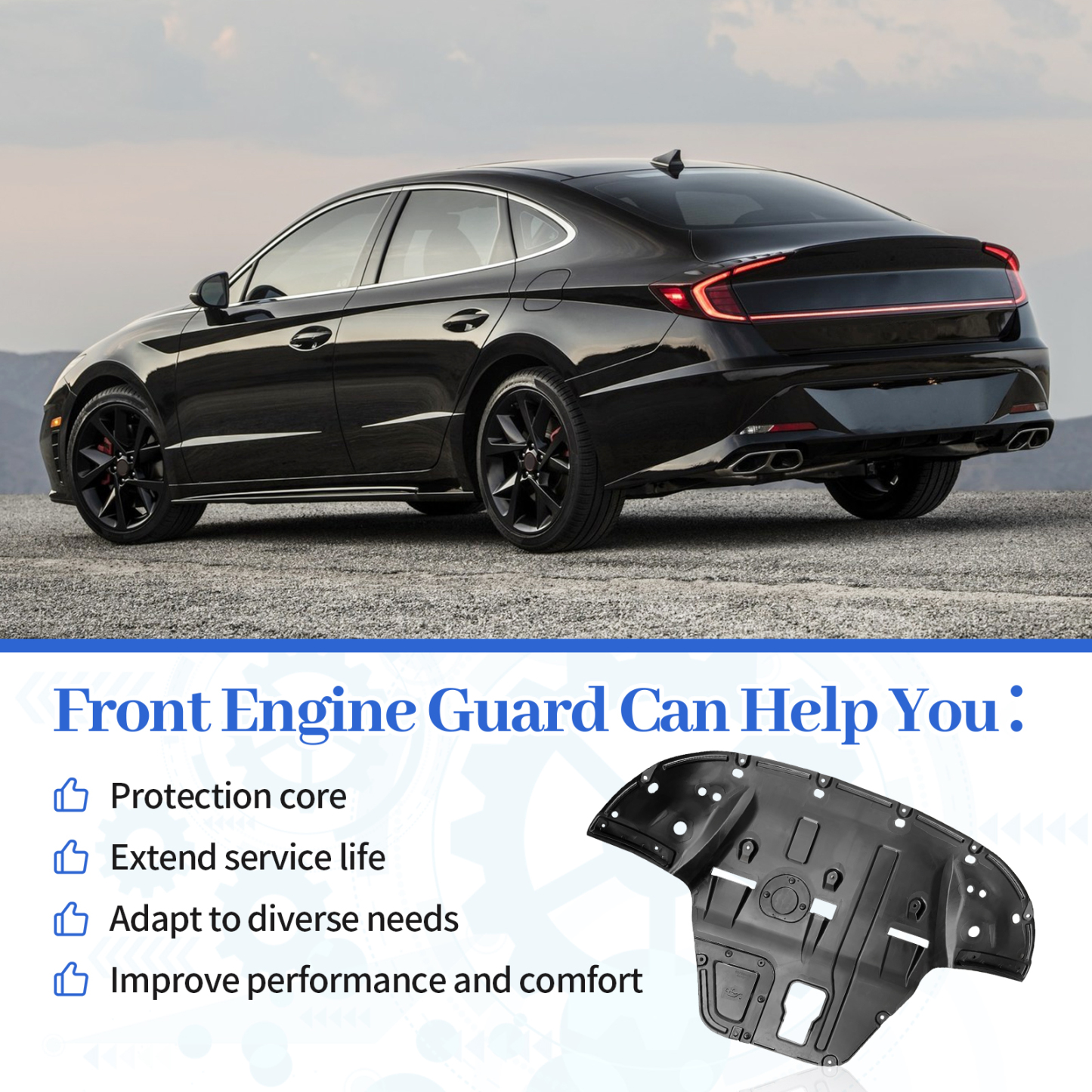 Front Engine Guard Splash Shields Fit for Hyundai Sonata 2020 2021 2022 #29110L0200 HY1228204 17157694