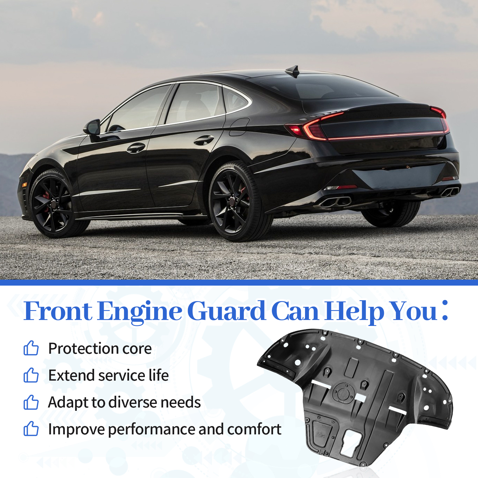 Front Engine Guard Splash Shields Fit for Hyundai Sonata 2020 2021 2022 #29110L0200 HY1228204 17157694