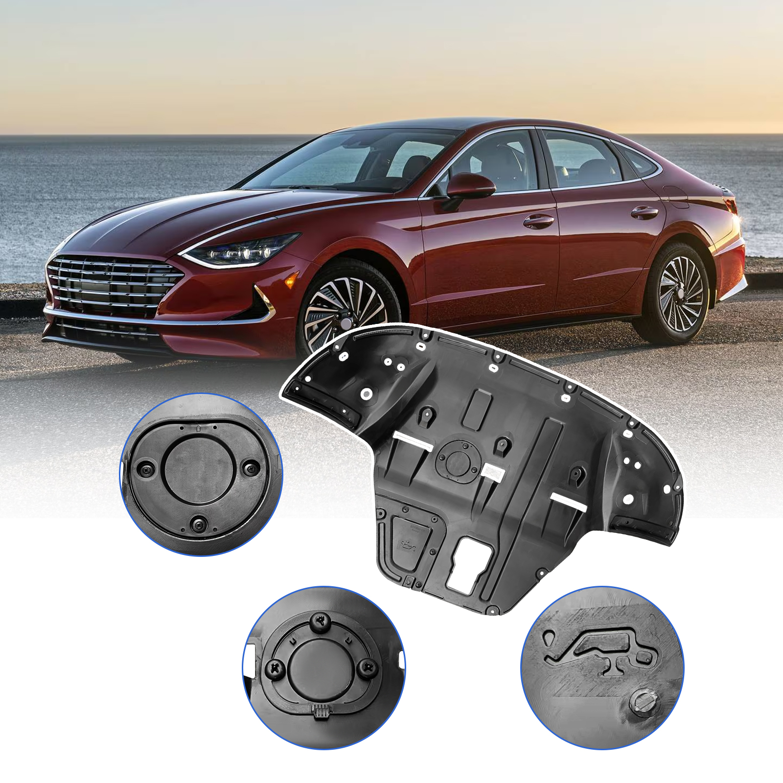 Front Engine Guard Splash Shields Fit for Hyundai Sonata 2020 2021 2022 #29110L0200 HY1228204 17157694