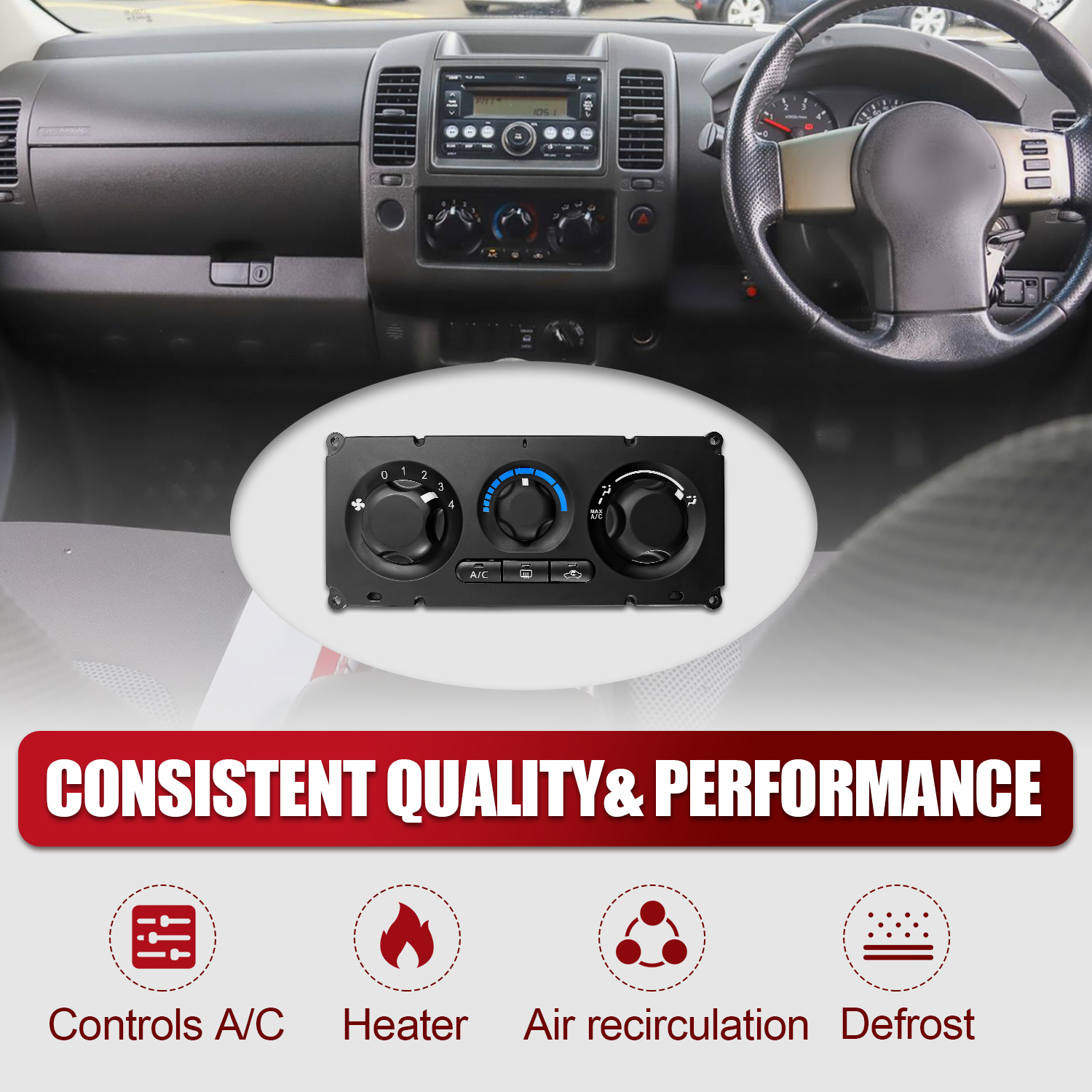 A/C Air Conditioner Switch Fit for Nissan Frontier Navara D40 NP300 2005-2006, 2013-2014 4.0L V6