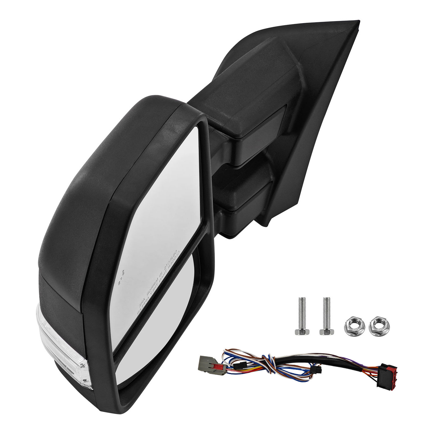 Left Driver Side Tow Mirror Compatible with Ford F250 F350 F450 2017-2022 W/Blind Spot Detection Support Power Glass Power Heated with Turn Signal Light & Puddle Light Manual Folding