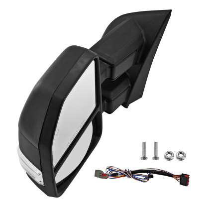 Left Driver Side Tow Mirror Compatible with Ford F250 F350 F450 2017-2022 W/Blind Spot Detection Support Power Glass Power Heated with Turn Signal Light & Puddle Light Manual Folding