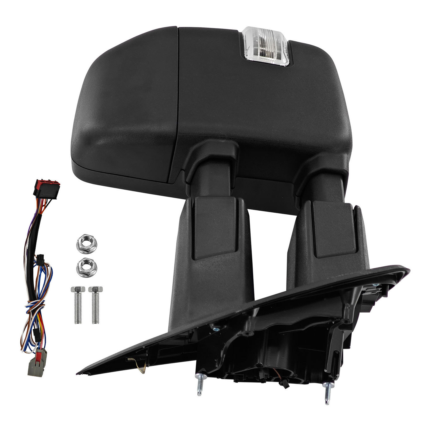 Left Driver Side Tow Mirror Compatible with Ford F250 F350 F450 2017-2022 W/Blind Spot Detection Support Power Glass Power Heated with Turn Signal Light & Puddle Light Manual Folding