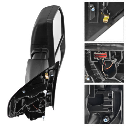 Right Passenger Side Tow Mirror Compatible with Ford F250 F350 F450 2017-2022 W/Blind Spot Detection Support Power Glass Power Heated with Turn Signal Light & Puddle Light Manual Folding