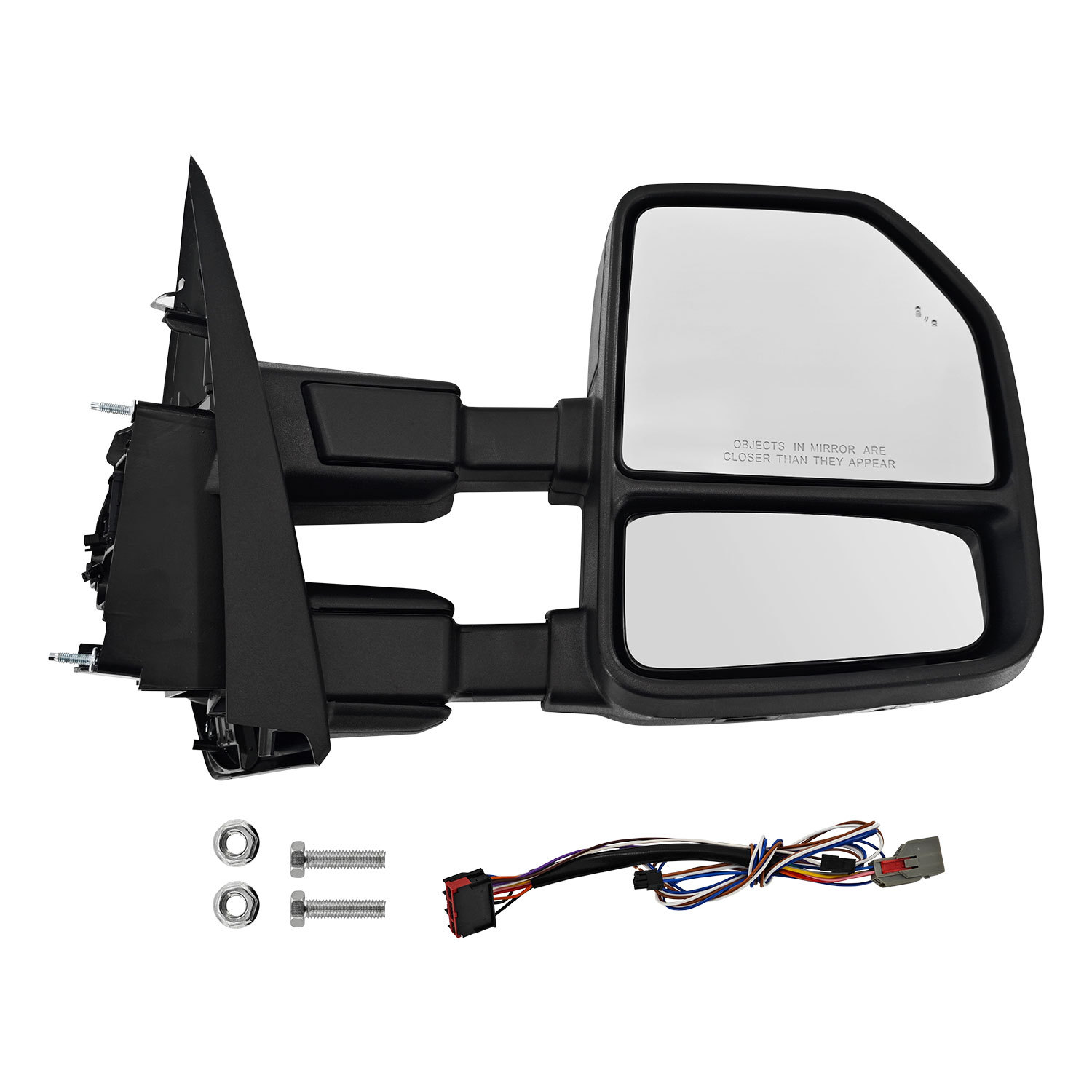 Right Passenger Side Tow Mirror Compatible with Ford F250 F350 F450 2017-2022 W/Blind Spot Detection Support Power Glass Power Heated with Turn Signal Light & Puddle Light Manual Folding