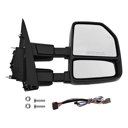 Right Passenger Side Tow Mirror Compatible with Ford F250 F350 F450 2017-2022 W/Blind Spot Detection Support Power Glass Power Heated with Turn Signal Light & Puddle Light Manual Folding