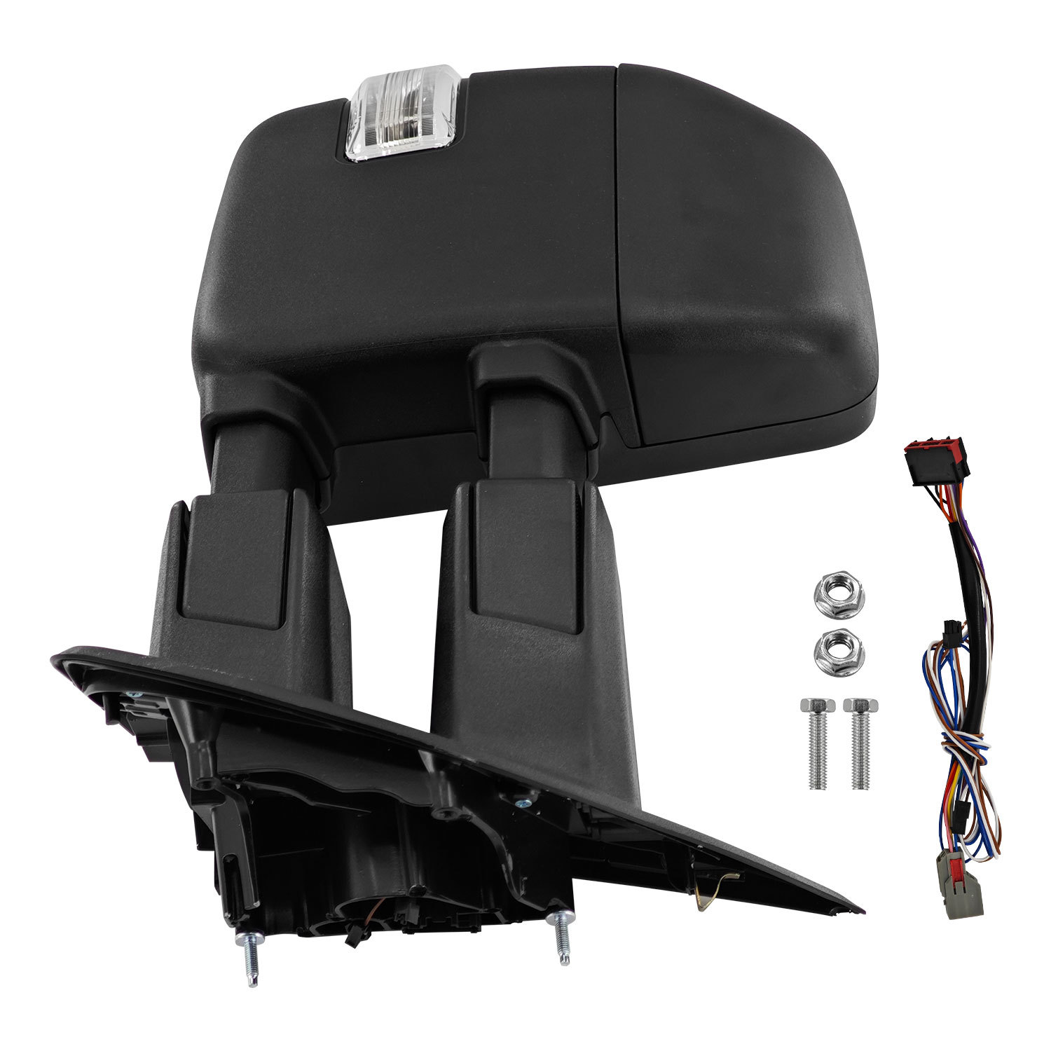 Right Passenger Side Tow Mirror Compatible with Ford F250 F350 F450 2017-2022 W/Blind Spot Detection Support Power Glass Power Heated with Turn Signal Light & Puddle Light Manual Folding