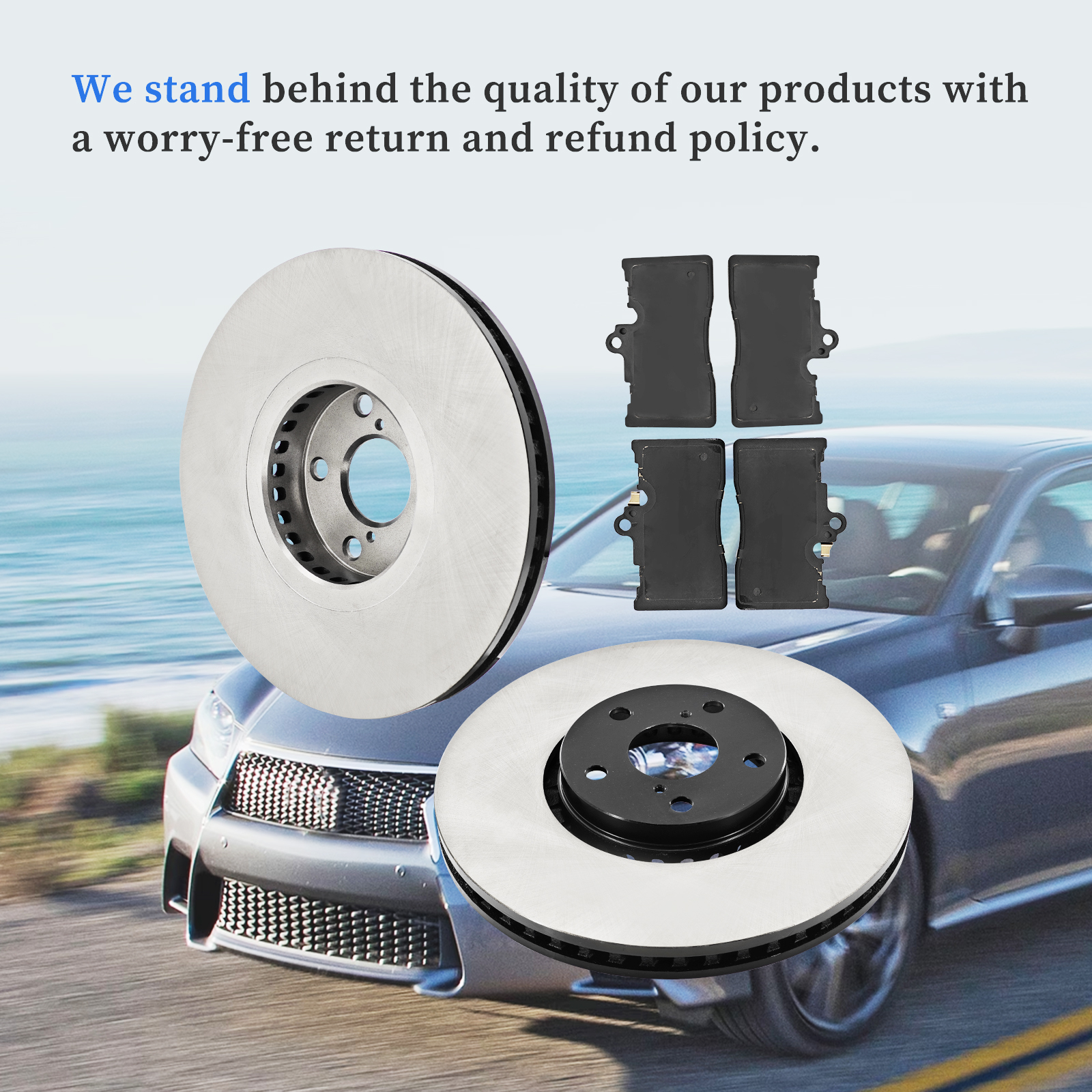 Front Brake Rotor Set with Brake Pad Kit for Lexus RWD F Sport GS350 2013-2020, GS300 2018-2019, RC350 RC300 2015-2024, GS200t RC200t 2016-2017