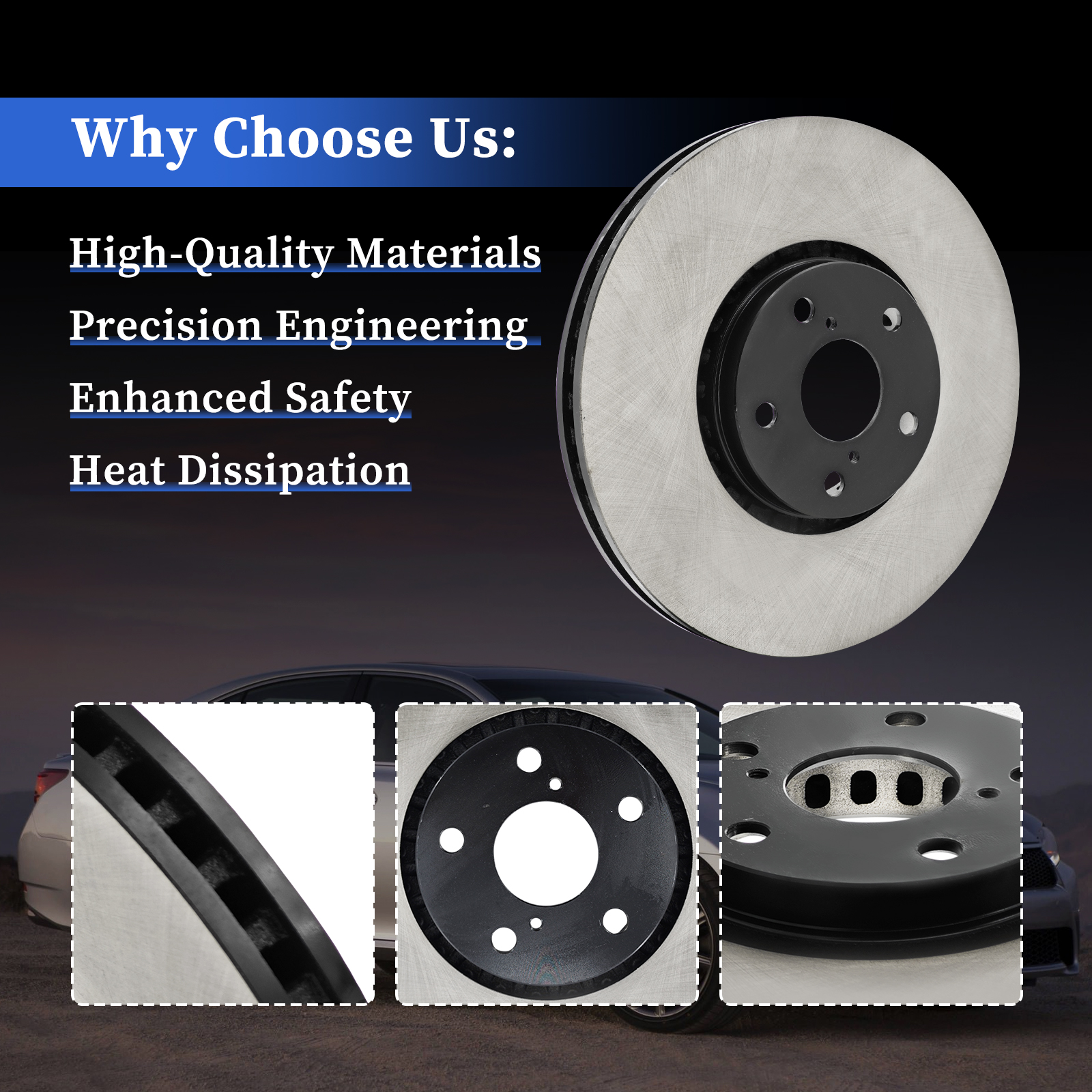 Front Brake Rotor Set with Brake Pad Kit for Lexus RWD F Sport GS350 2013-2020, GS300 2018-2019, RC350 RC300 2015-2024, GS200t RC200t 2016-2017