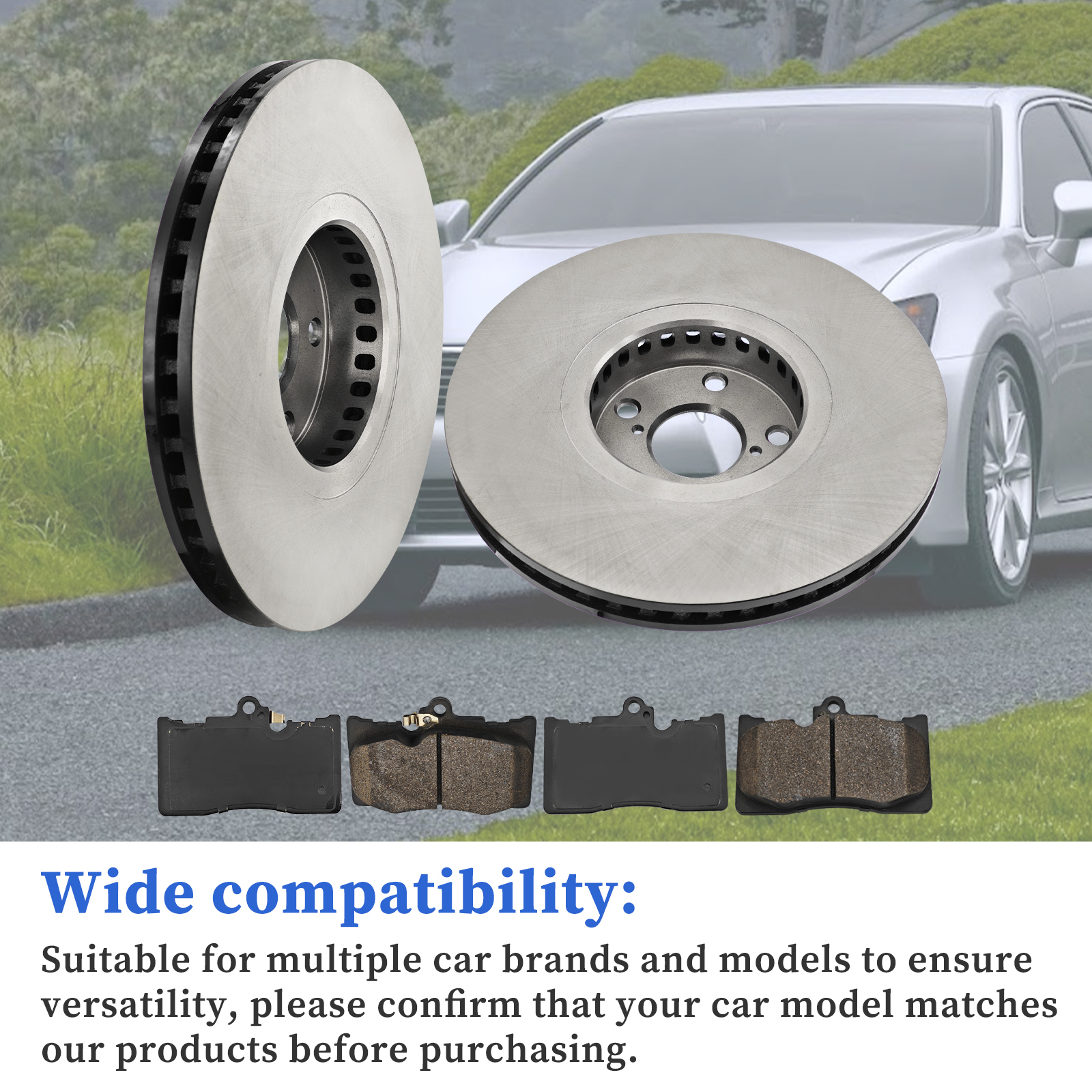 Front Brake Rotor Set with Brake Pad Kit for Lexus RWD F Sport GS350 2013-2020, GS300 2018-2019, RC350 RC300 2015-2024, GS200t RC200t 2016-2017