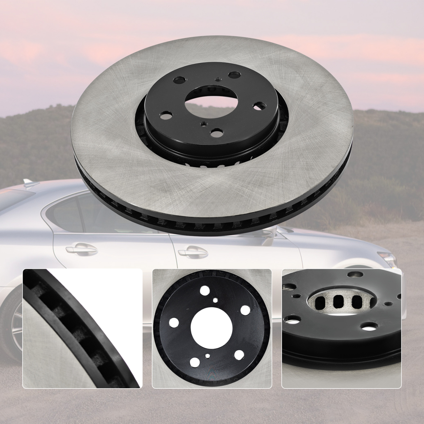 Front Brake Rotor Set with Brake Pad Kit for Lexus RWD F Sport GS350 2013-2020, GS300 2018-2019, RC350 RC300 2015-2024, GS200t RC200t 2016-2017