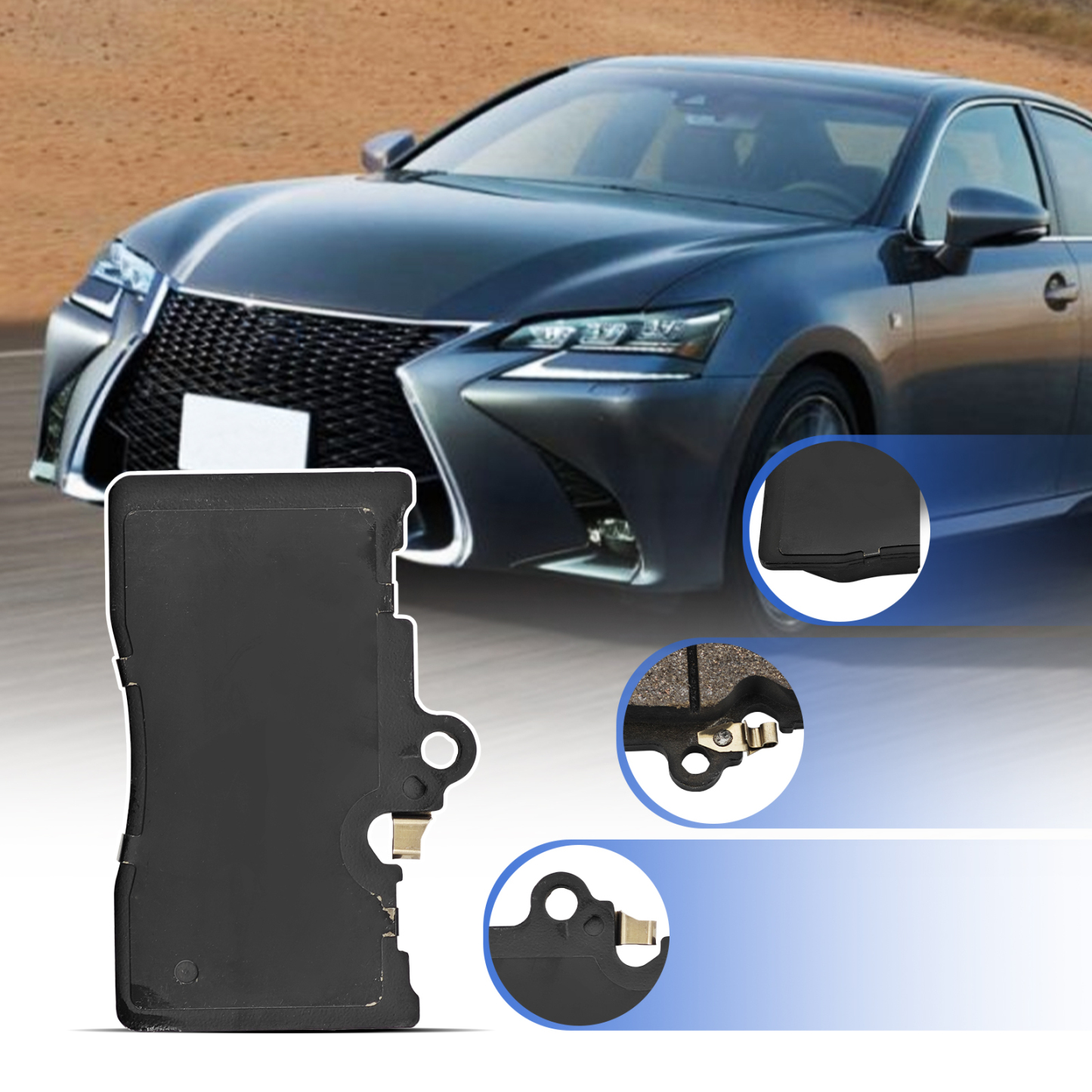 Front Brake Rotor Set with Brake Pad Kit for Lexus RWD F Sport GS350 2013-2020, GS300 2018-2019, RC350 RC300 2015-2024, GS200t RC200t 2016-2017