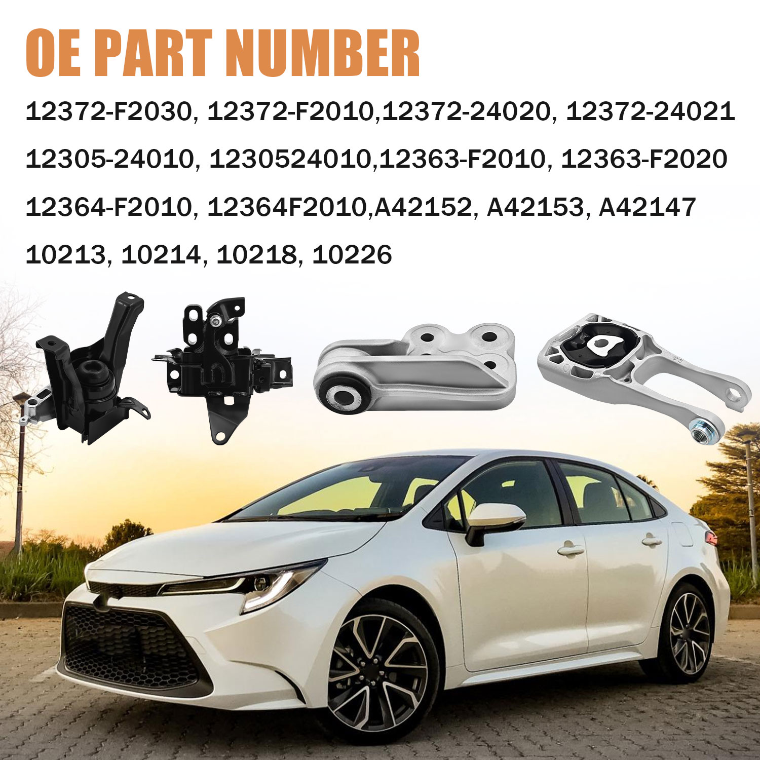 4PCS Engine Motor Transmission Mount Set Compatible with Toyota Corolla 2.0L CVT 2019-2021