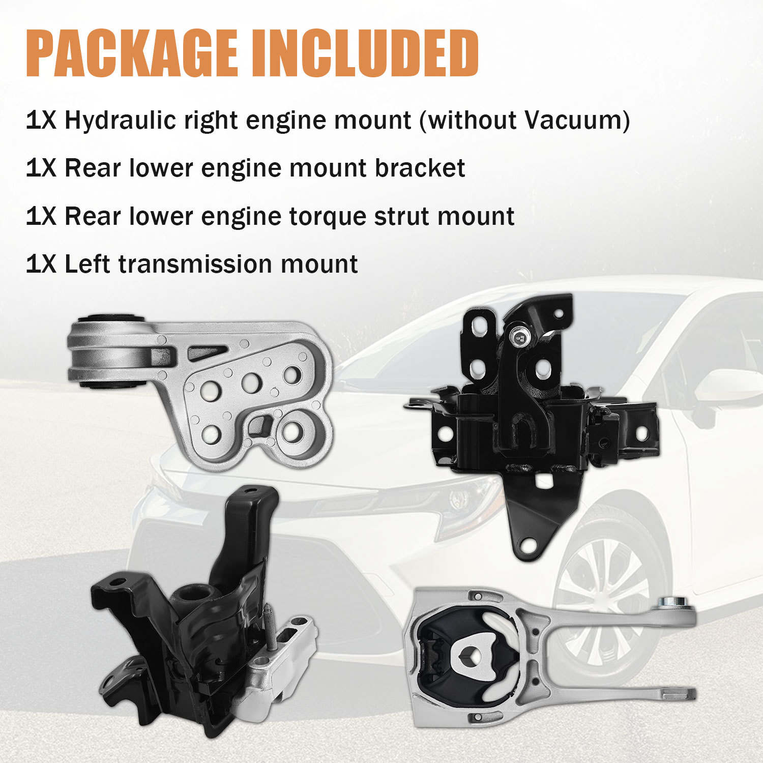 4PCS Engine Motor Transmission Mount Set Compatible with Toyota Corolla 2.0L CVT 2019-2021