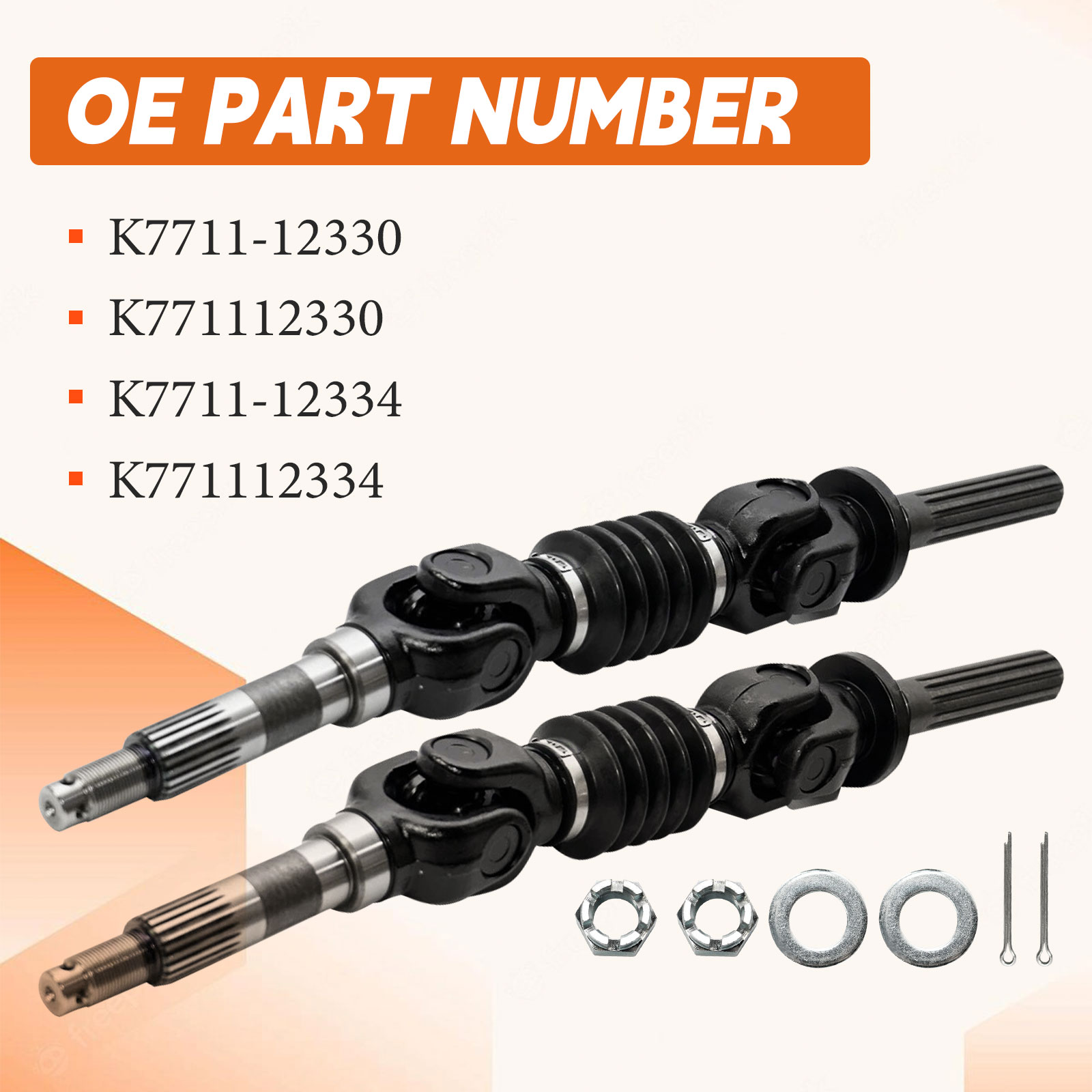 Rear Left & Right CV Axles Set for 2004-2016 Kubota RTV900 RTV1100 RTV1140 CPX